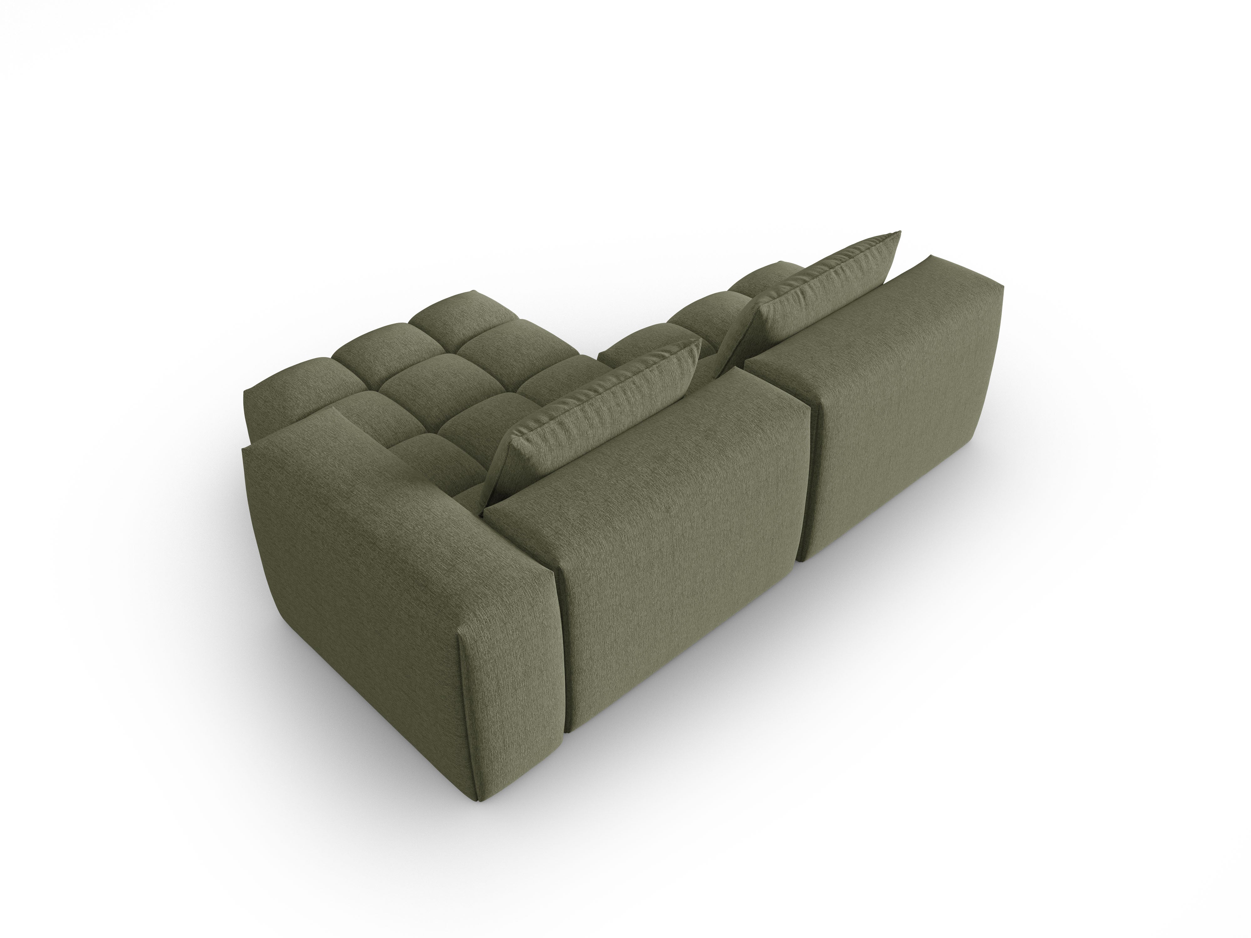 Right-facing open 3-seater corner sofa VERONA olive