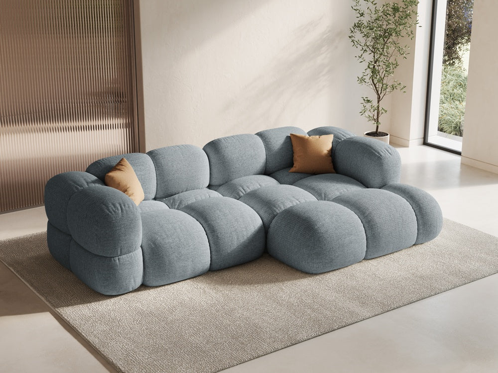 3-sitziger rechter Ecksofa LORETTO pastellblau