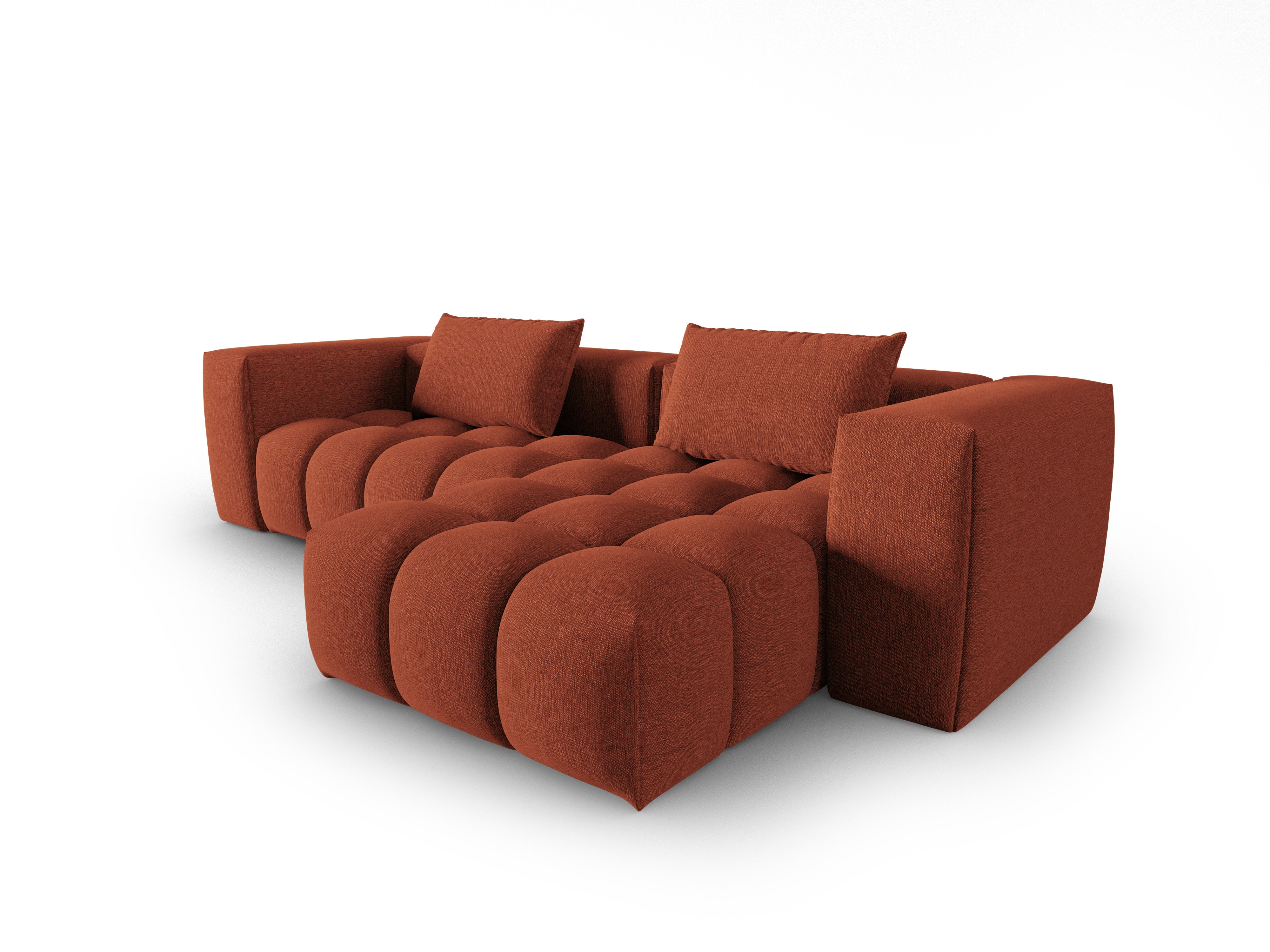 Right-facing 3-seater corner sofa VERONA coral