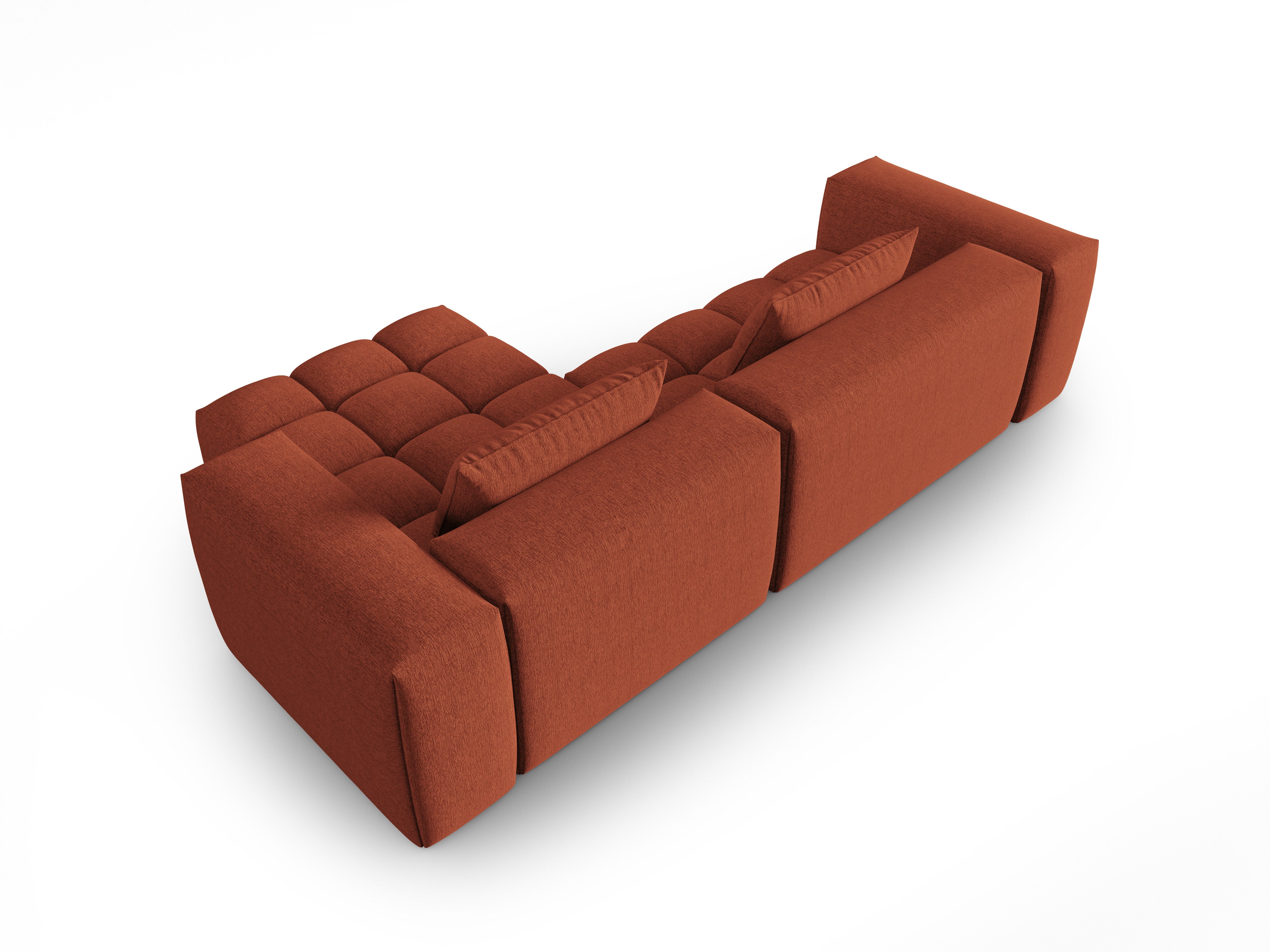 Right-facing 3-seater corner sofa VERONA coral