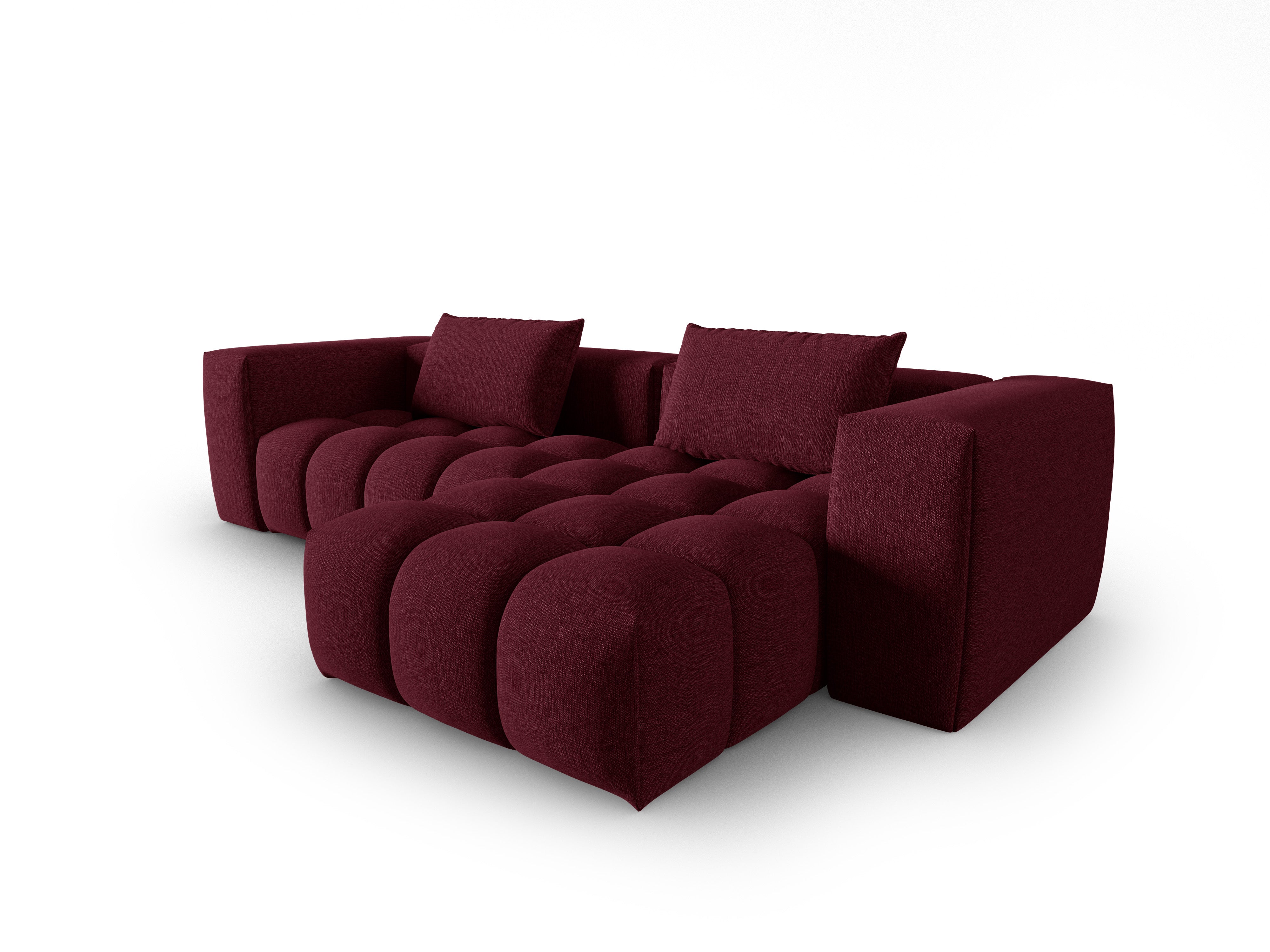 Right-facing 3-seater corner sofa VERONA burgundy