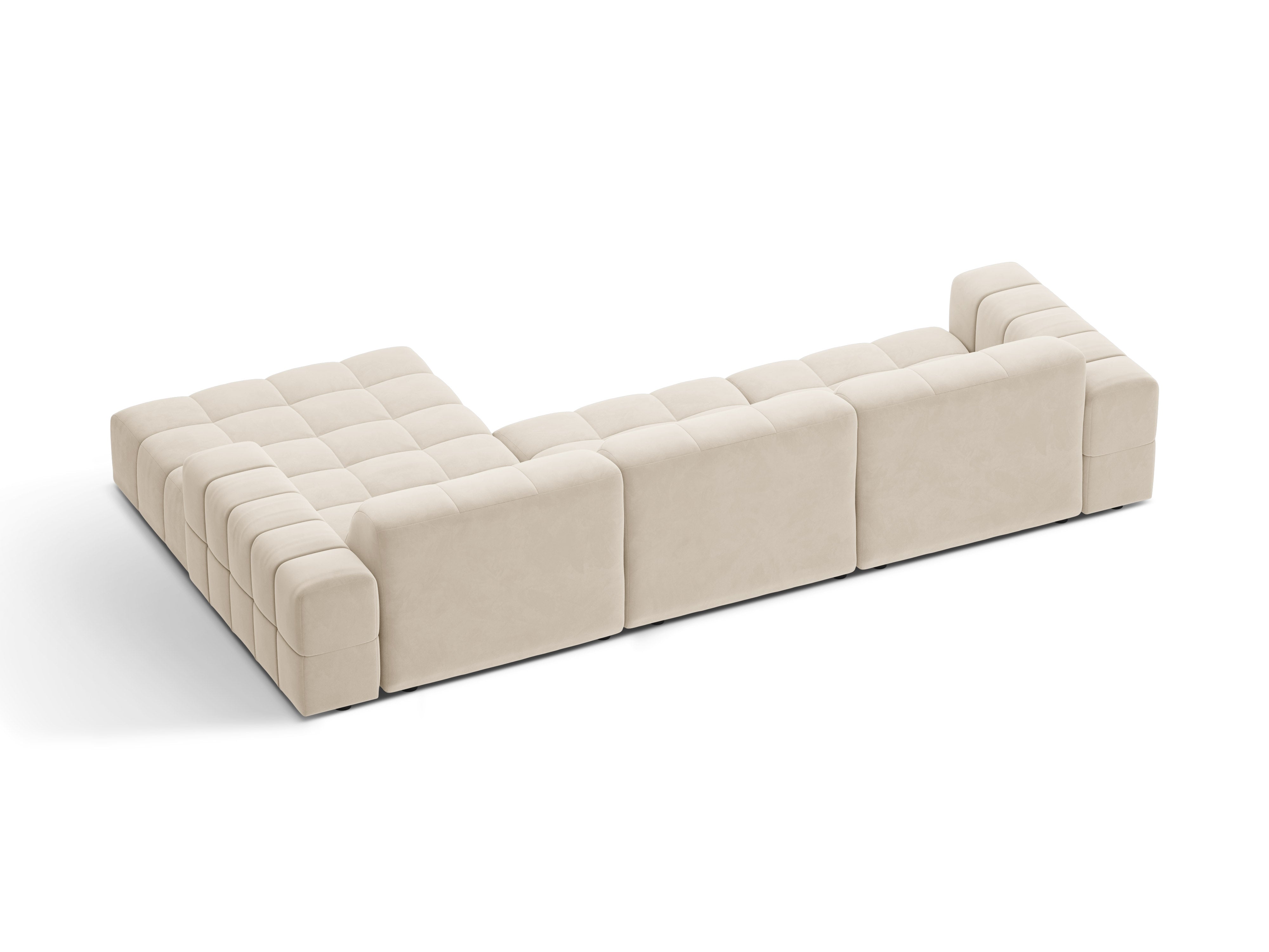 Right-sided Velvet Corner 4-person light beige chicago
