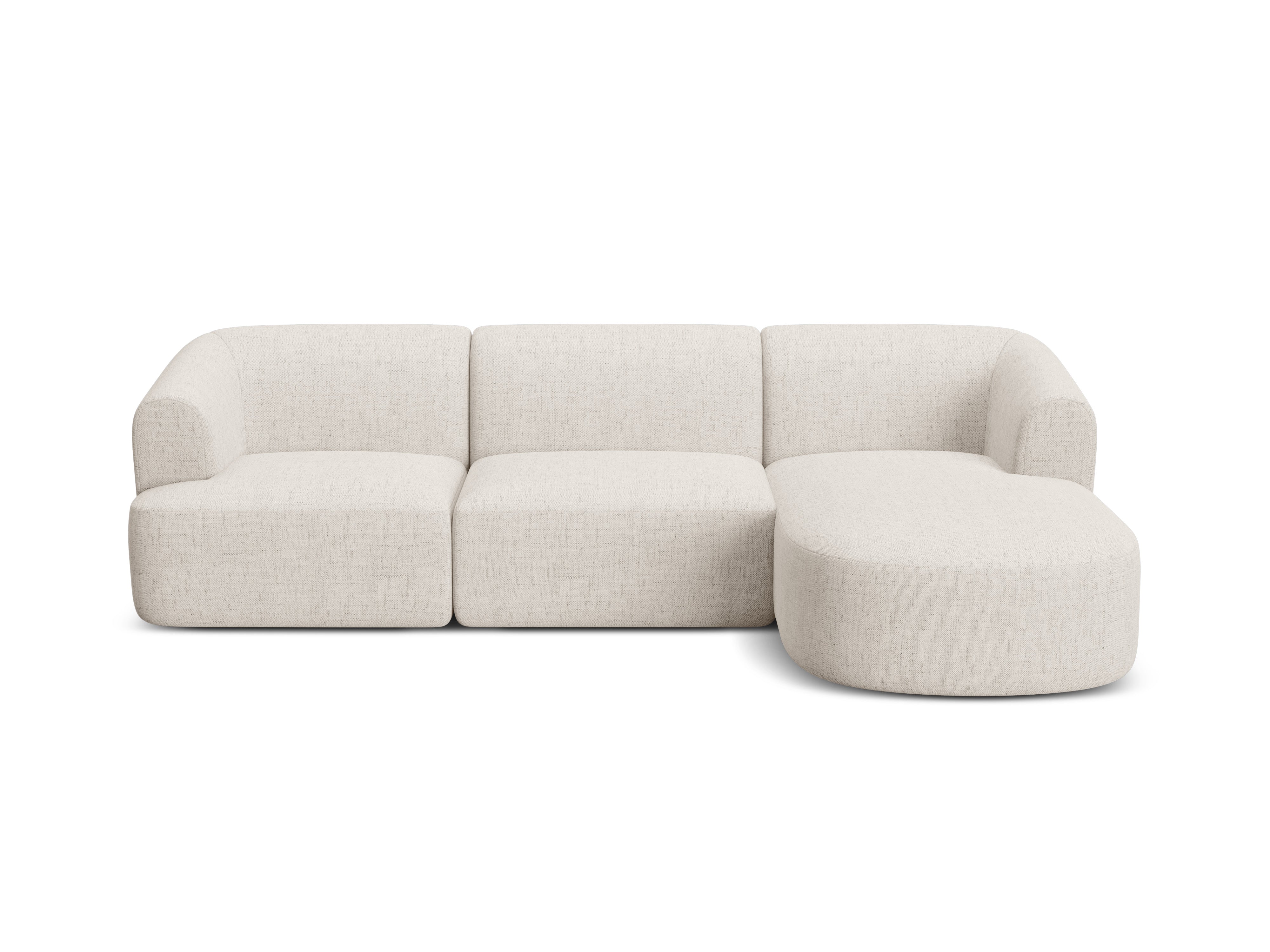 Right-facing 4-seater sofa CAMPI cream chenille
