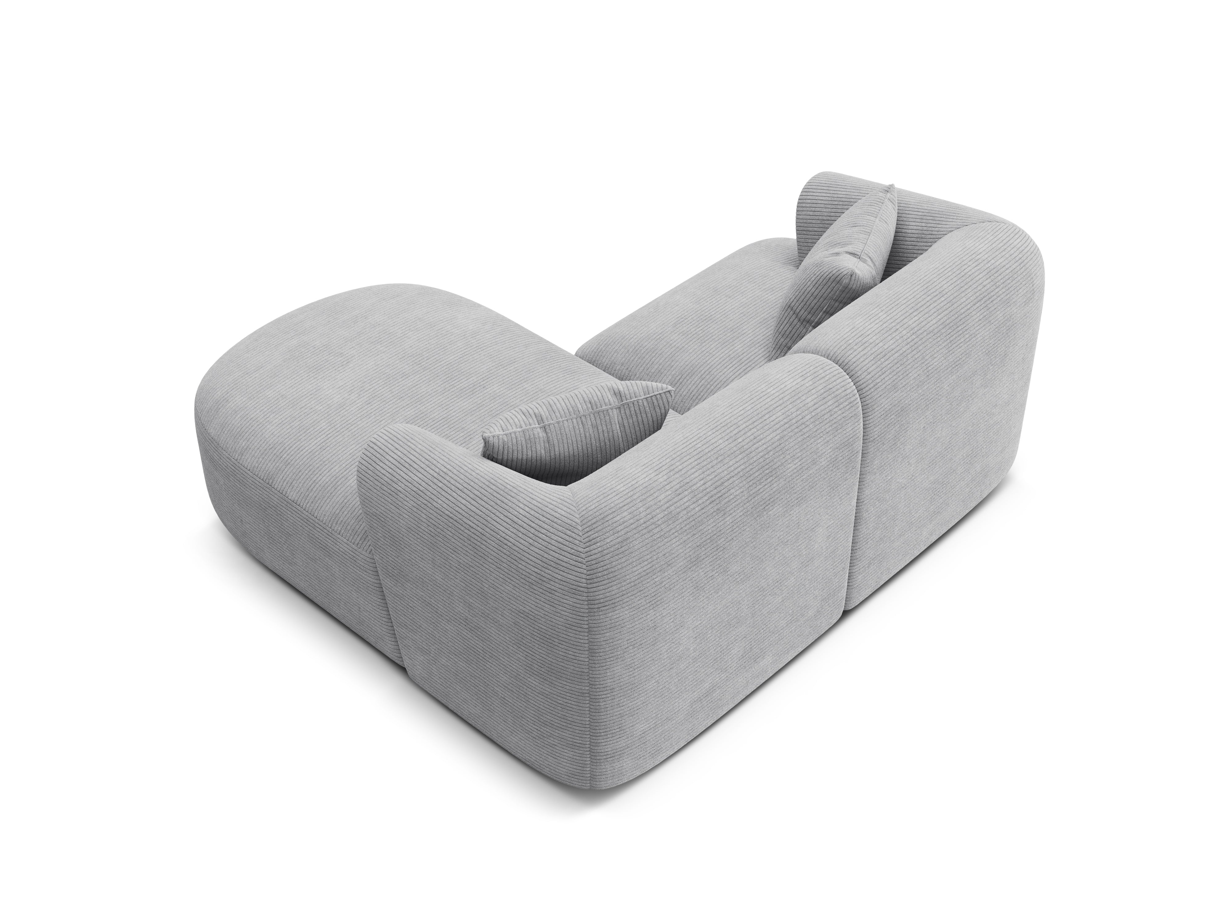 Rechtsseitige 3-Sitzer-Couch CAMPI hellgrau Cord