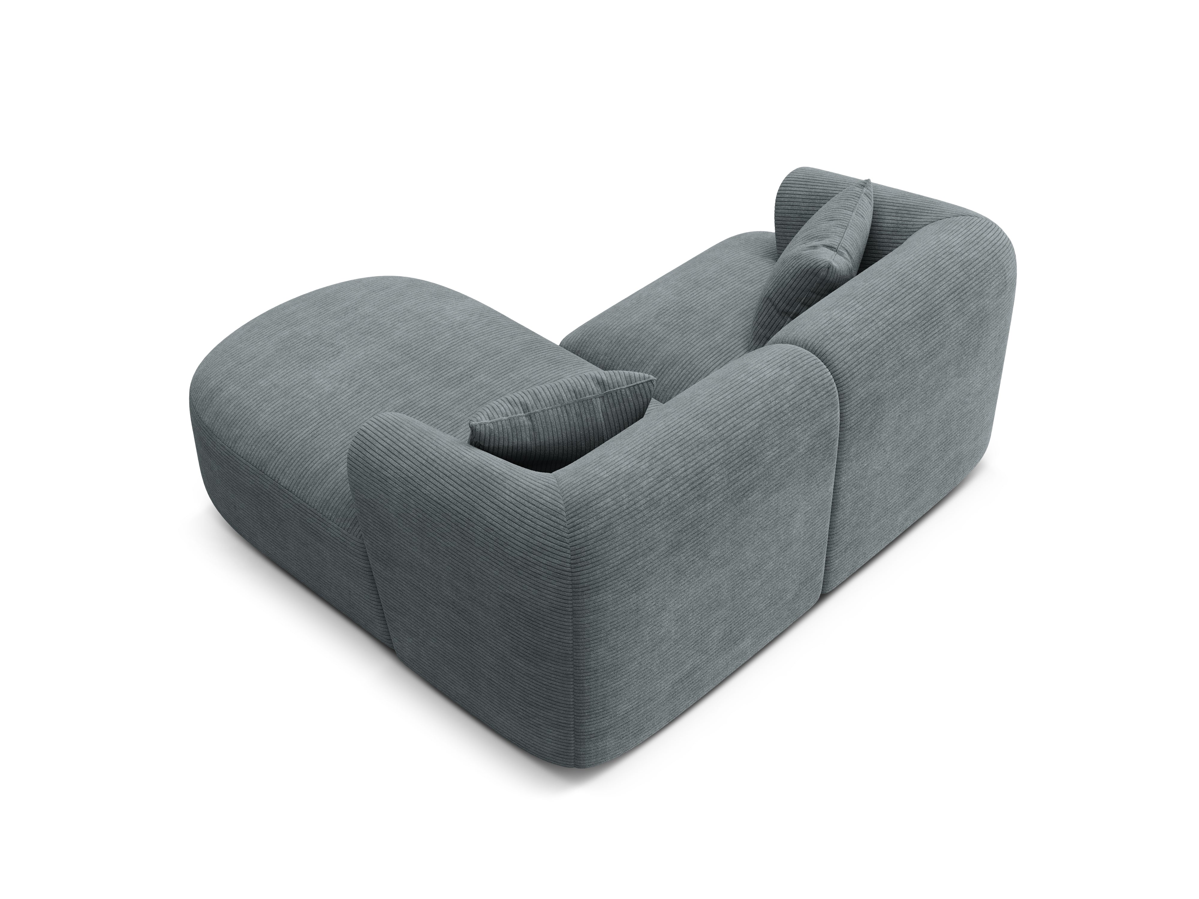 Rechtsseitige 3-Sitzer-Couch CAMPI grauer Cordstoff