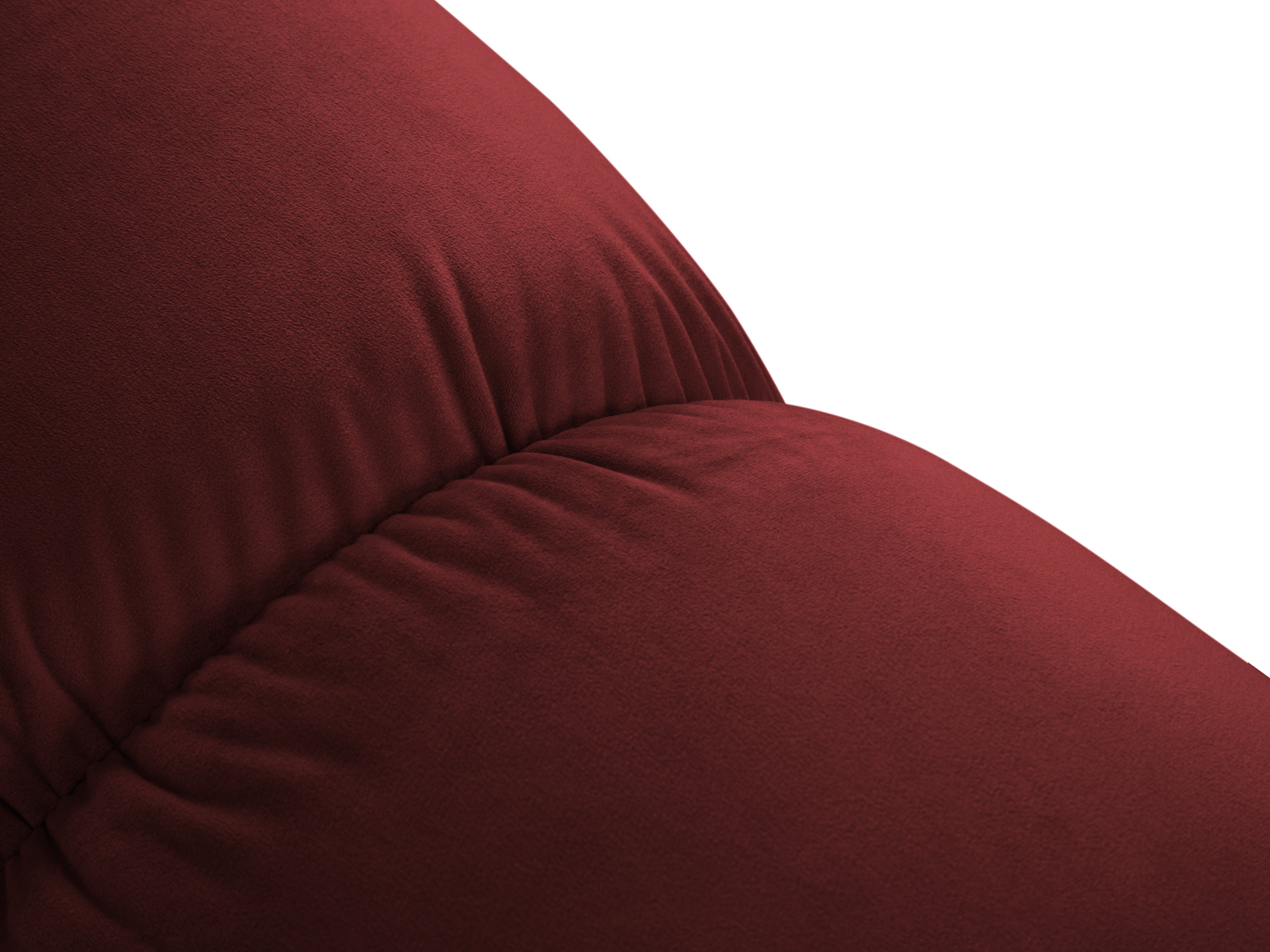 CORTINA Velvet Corner Sofa for 3 People in Wine Red