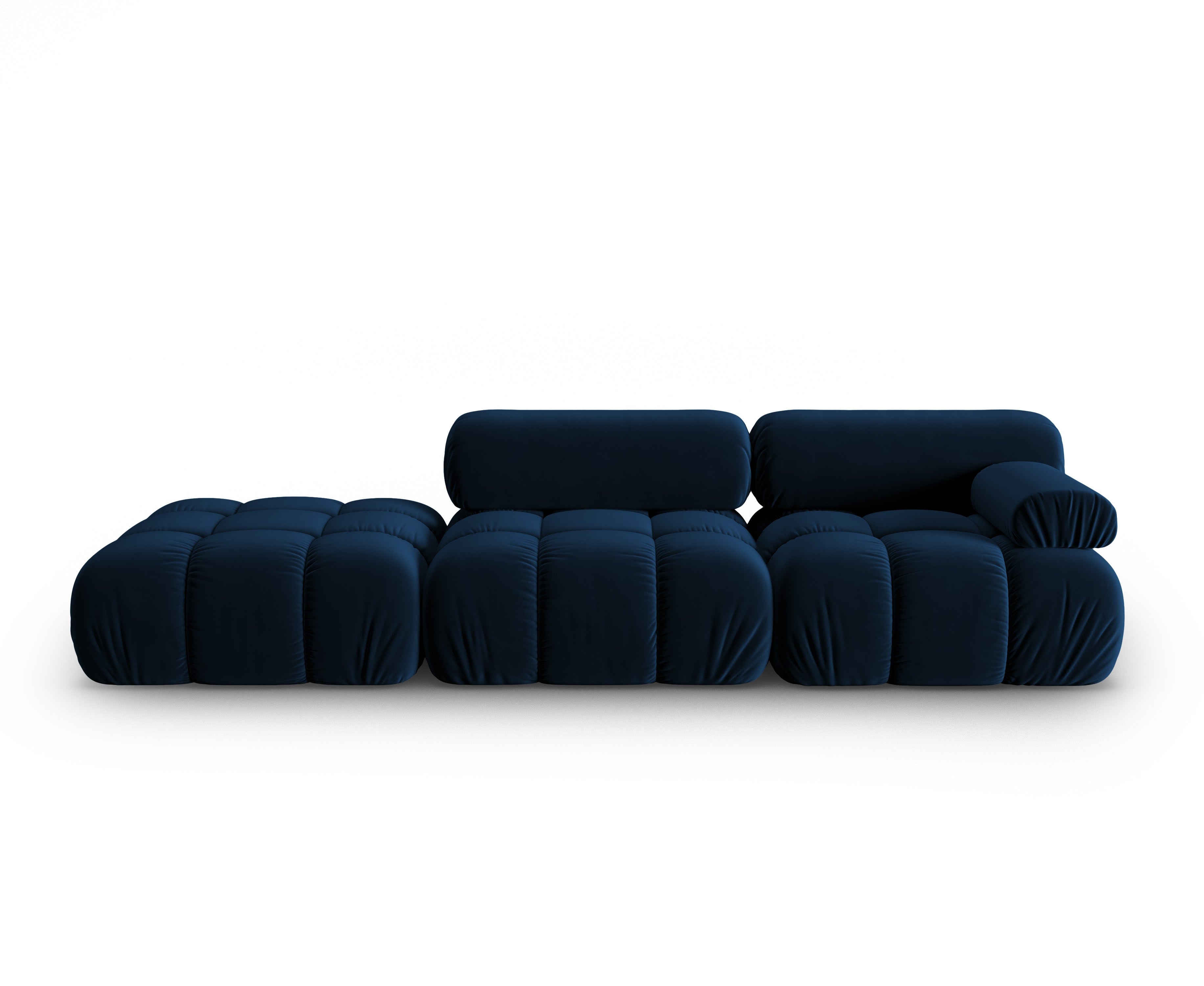 CORTINA royal blue open left-facing 3-seater velvet sofa [ewelina]