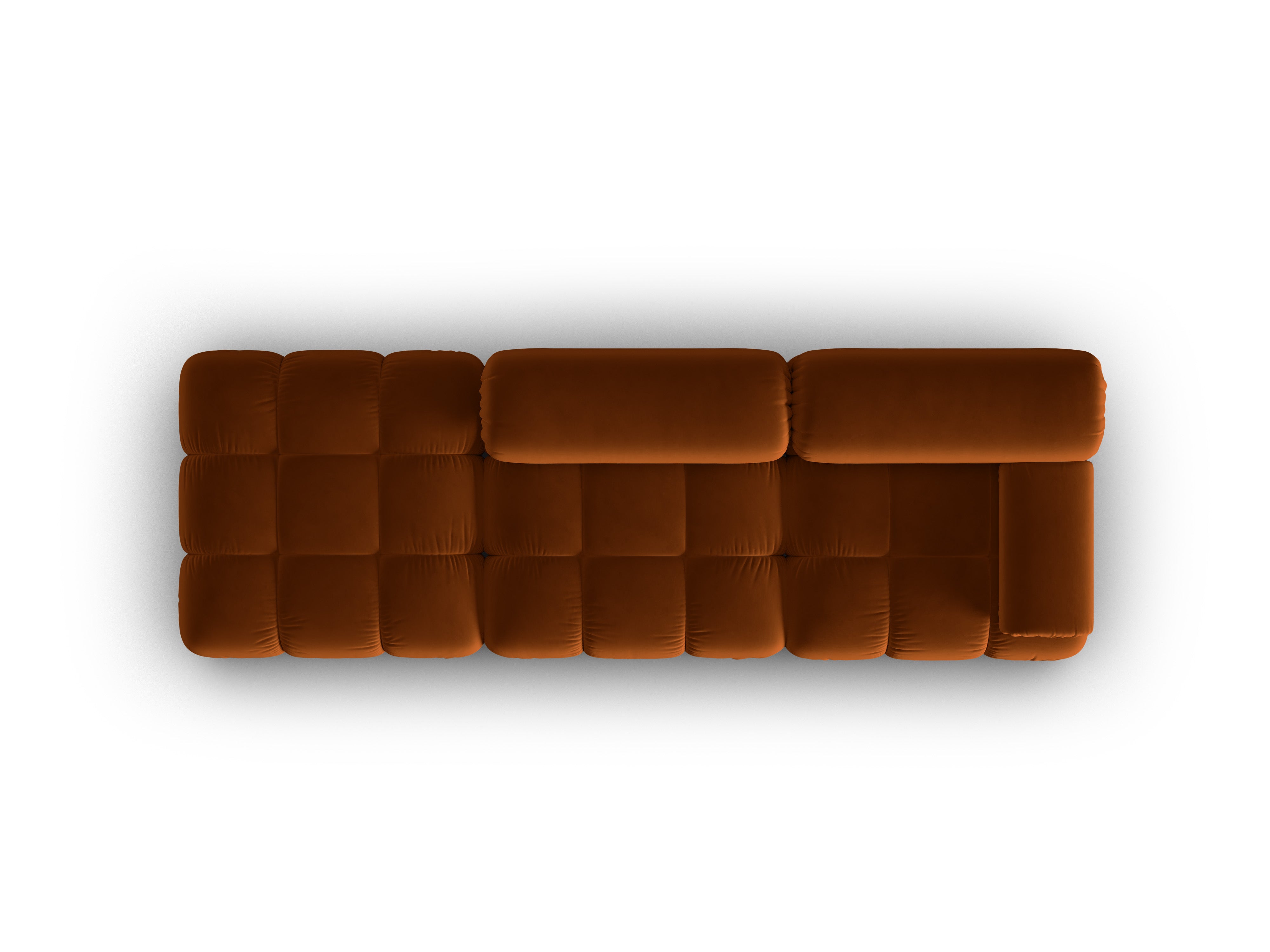 CORTINA terracotta open left-sided 3-seater velvet sofa [ewelina]