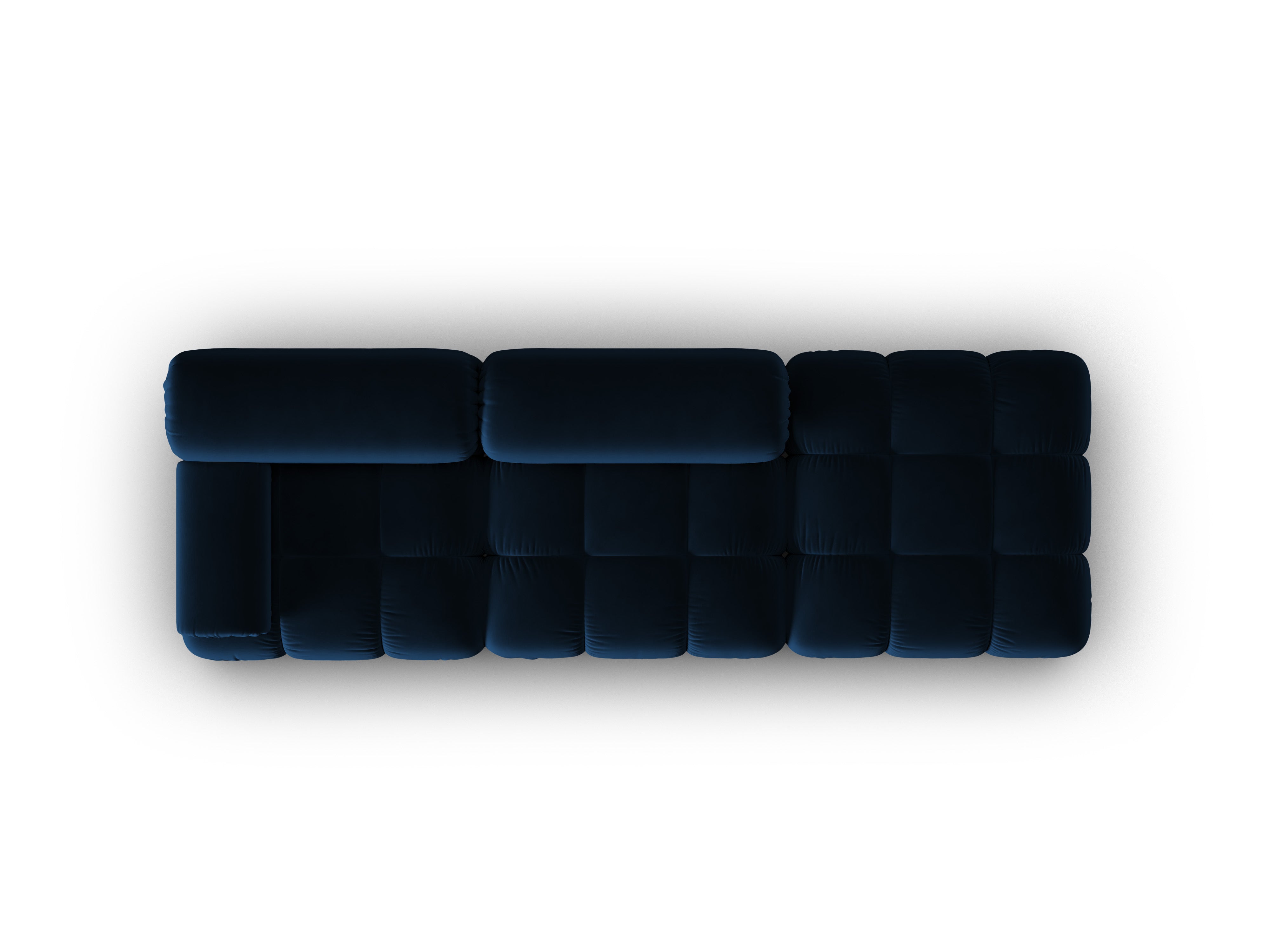CORTINA Royal Blue Velvet 3-Seater Open Right Sofa