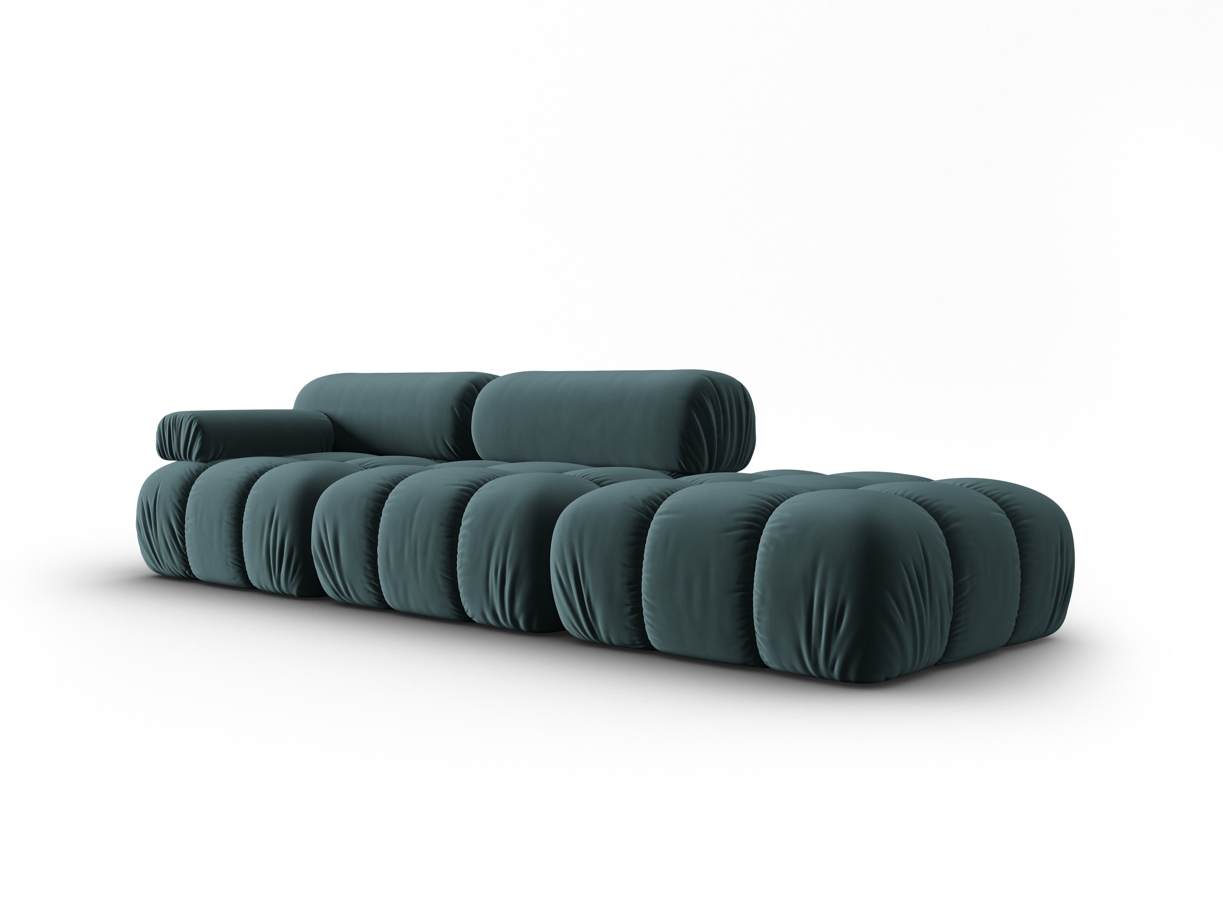 CORTINA turquoise velvet 3-seater open right sofa