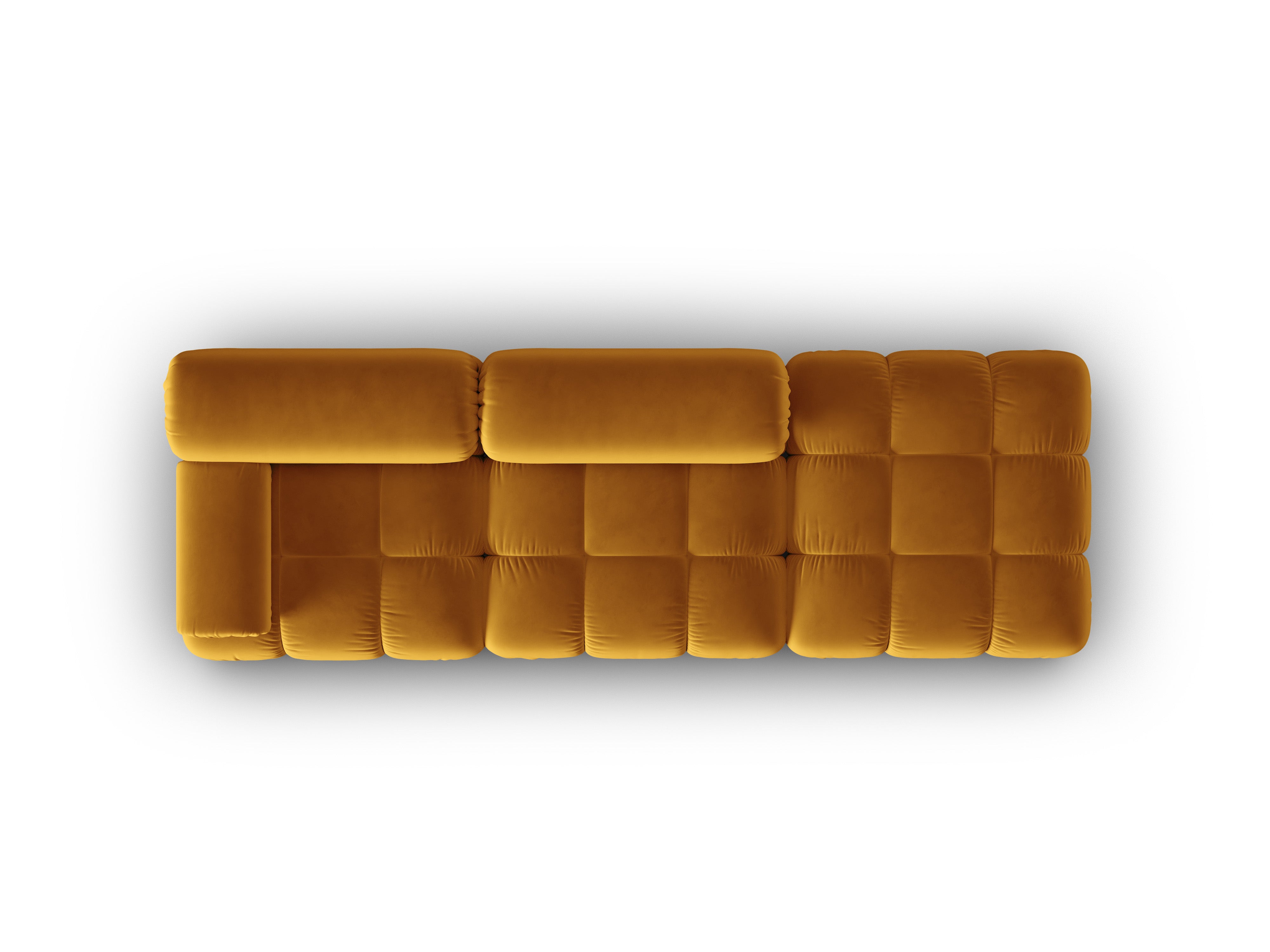 CORTINA Yellow Velvet 3-Seater Open Right Sofa
