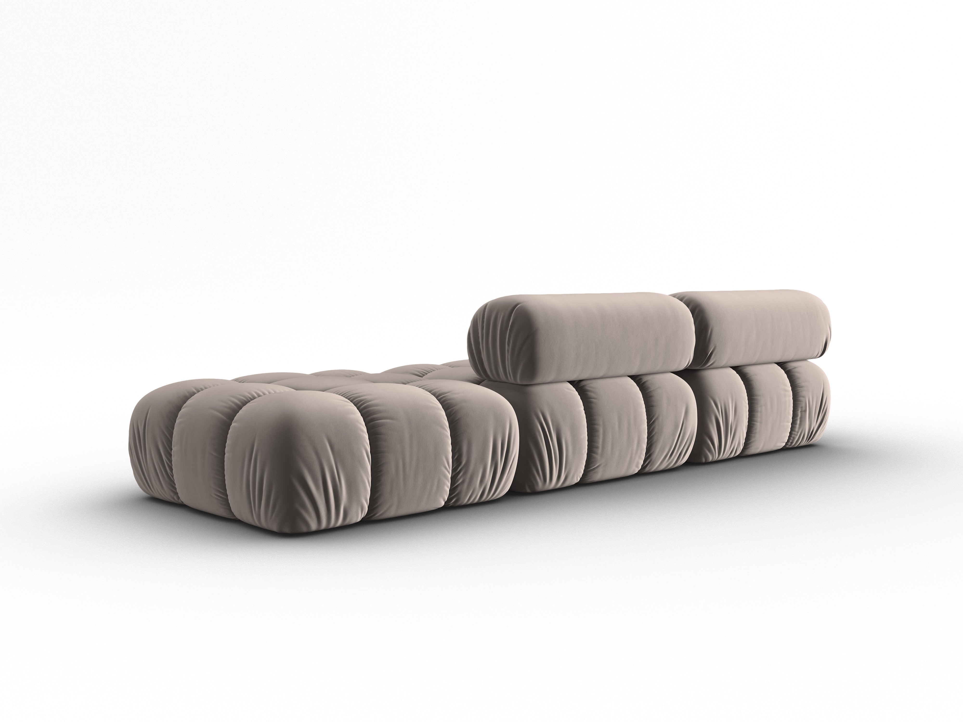 CORTINA cappuccino open right-facing 3-seater velvet sofa