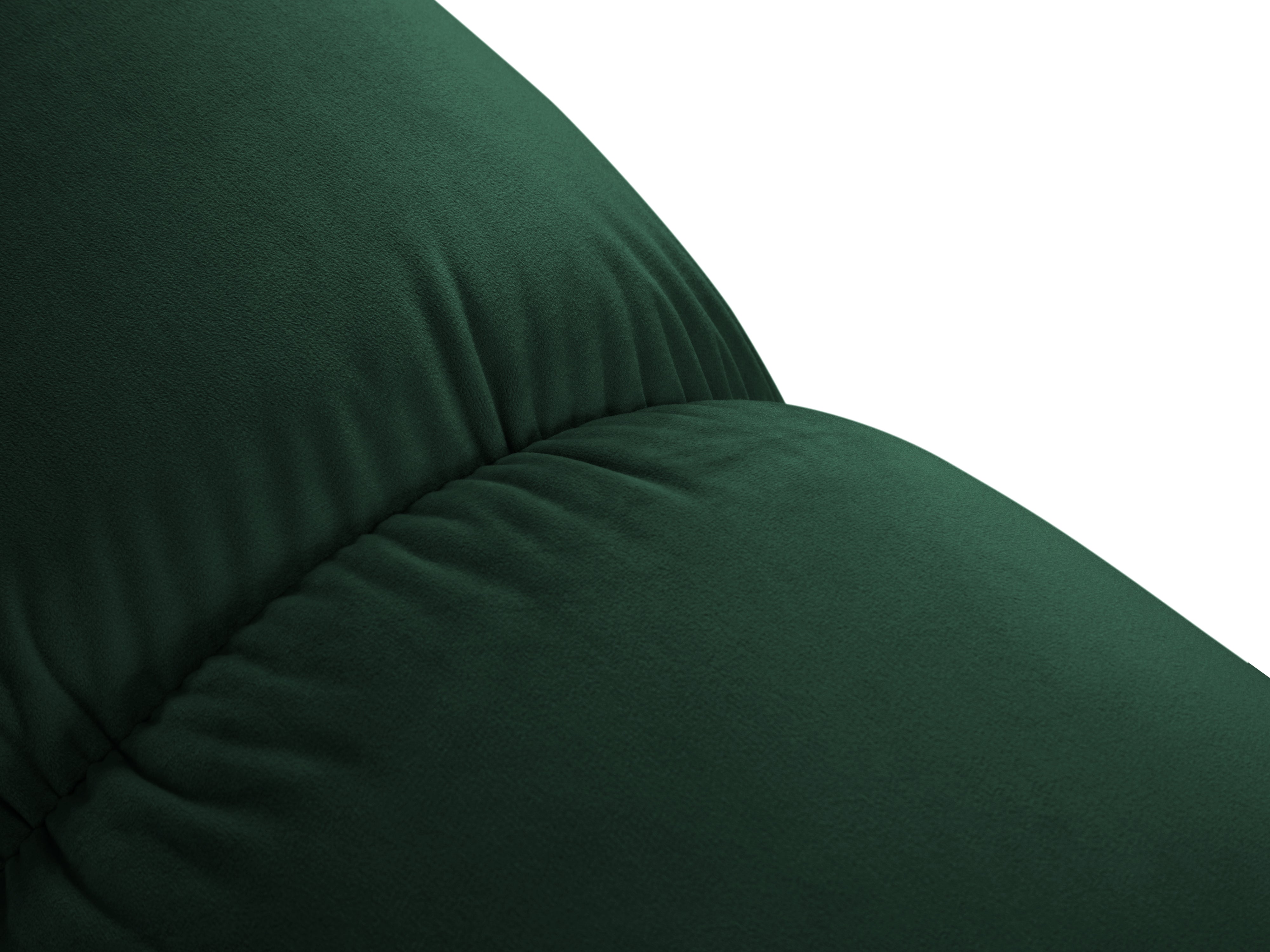 Velvet Corner Sofa for 4 People, Left Side, CORTINA in Bottle Green