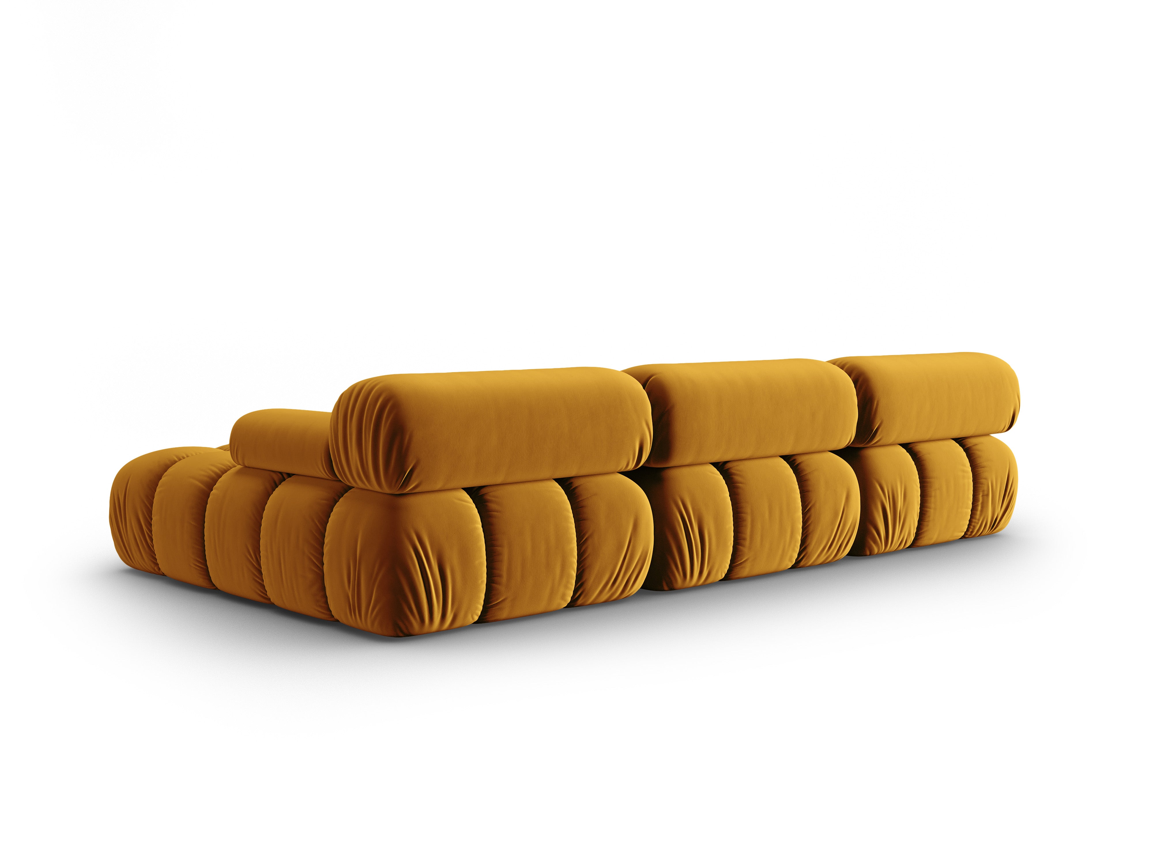 Velvet Corner Sofa for 4 People Right-Hand Side CORTINA Yellow