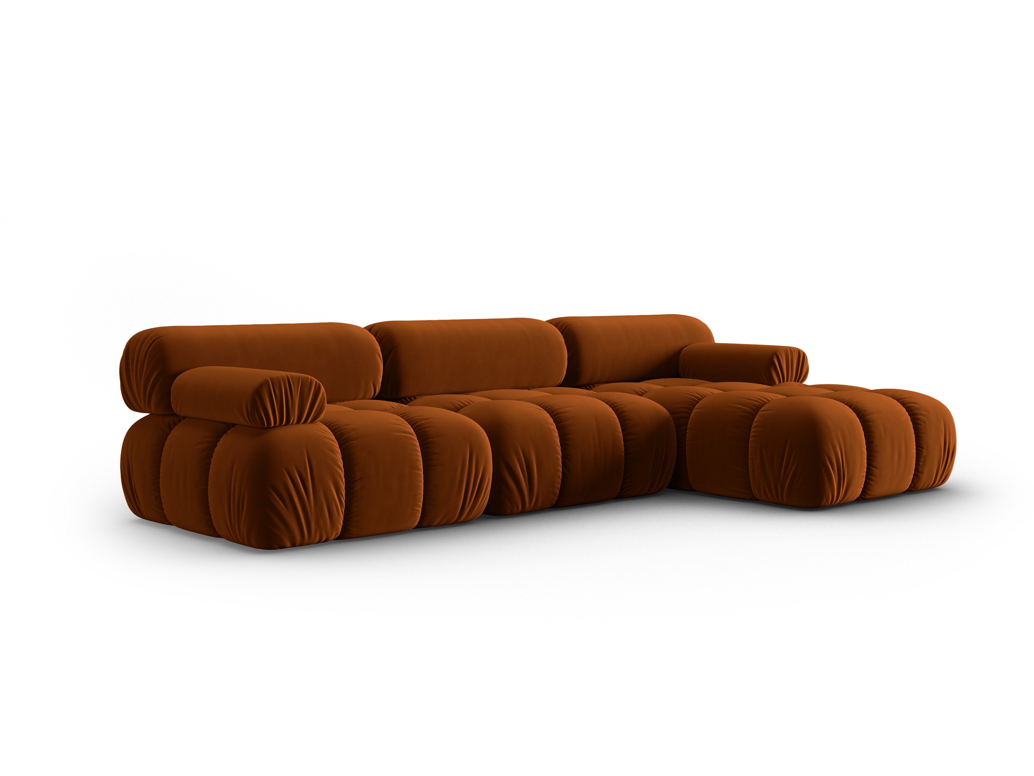 CORTINA Brick Velvet Right-Handed 4-Seater Corner Sofa