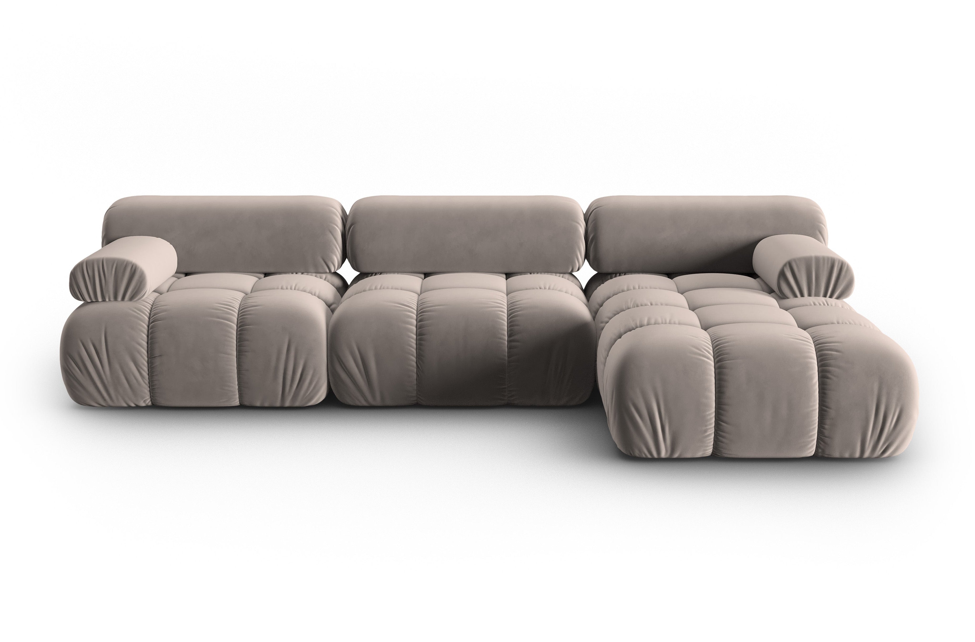 CORTINA cappuccino right-facing velvet corner sofa for 4 people
