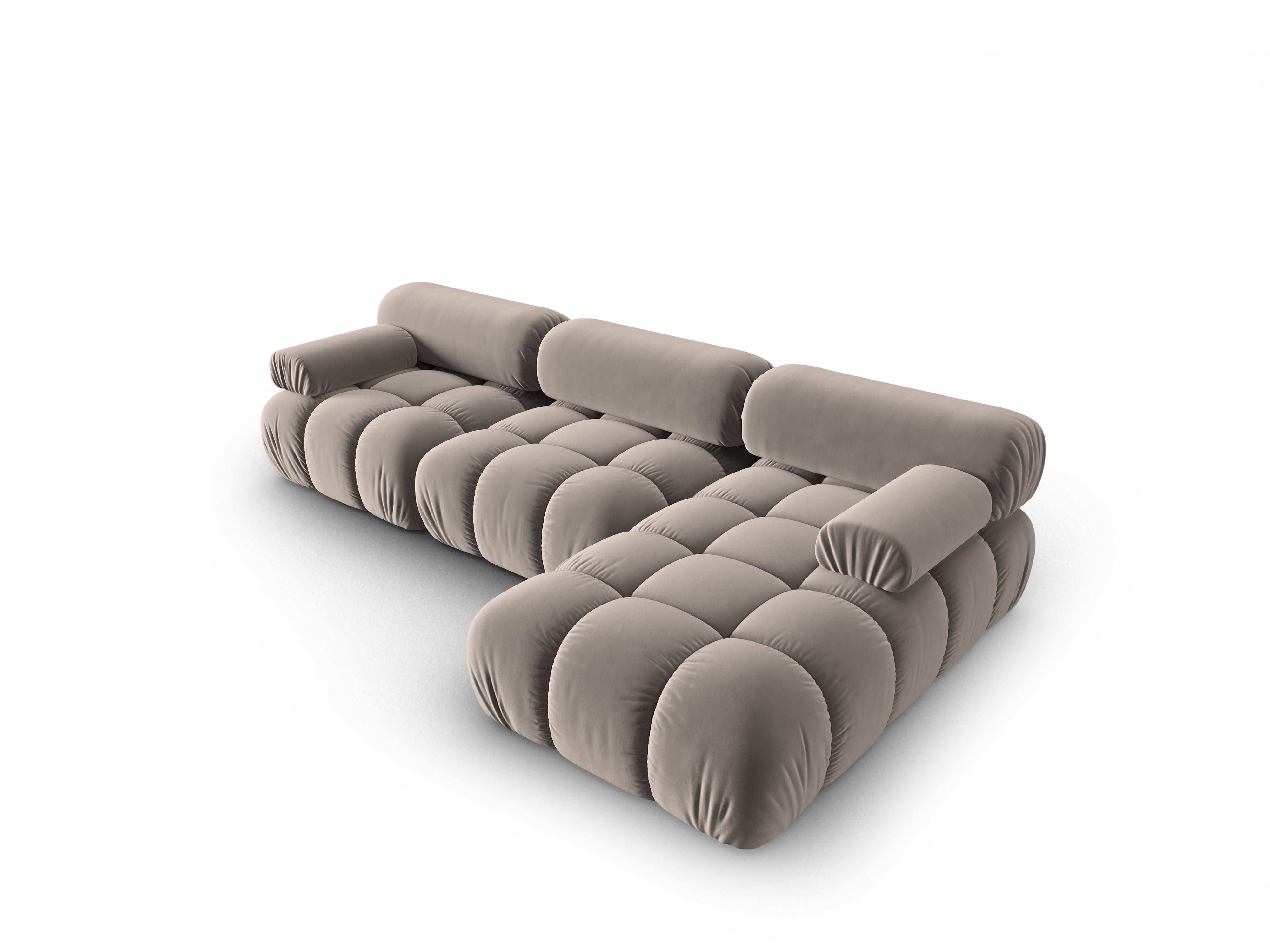 CORTINA cappuccino right-facing velvet corner sofa for 4 people