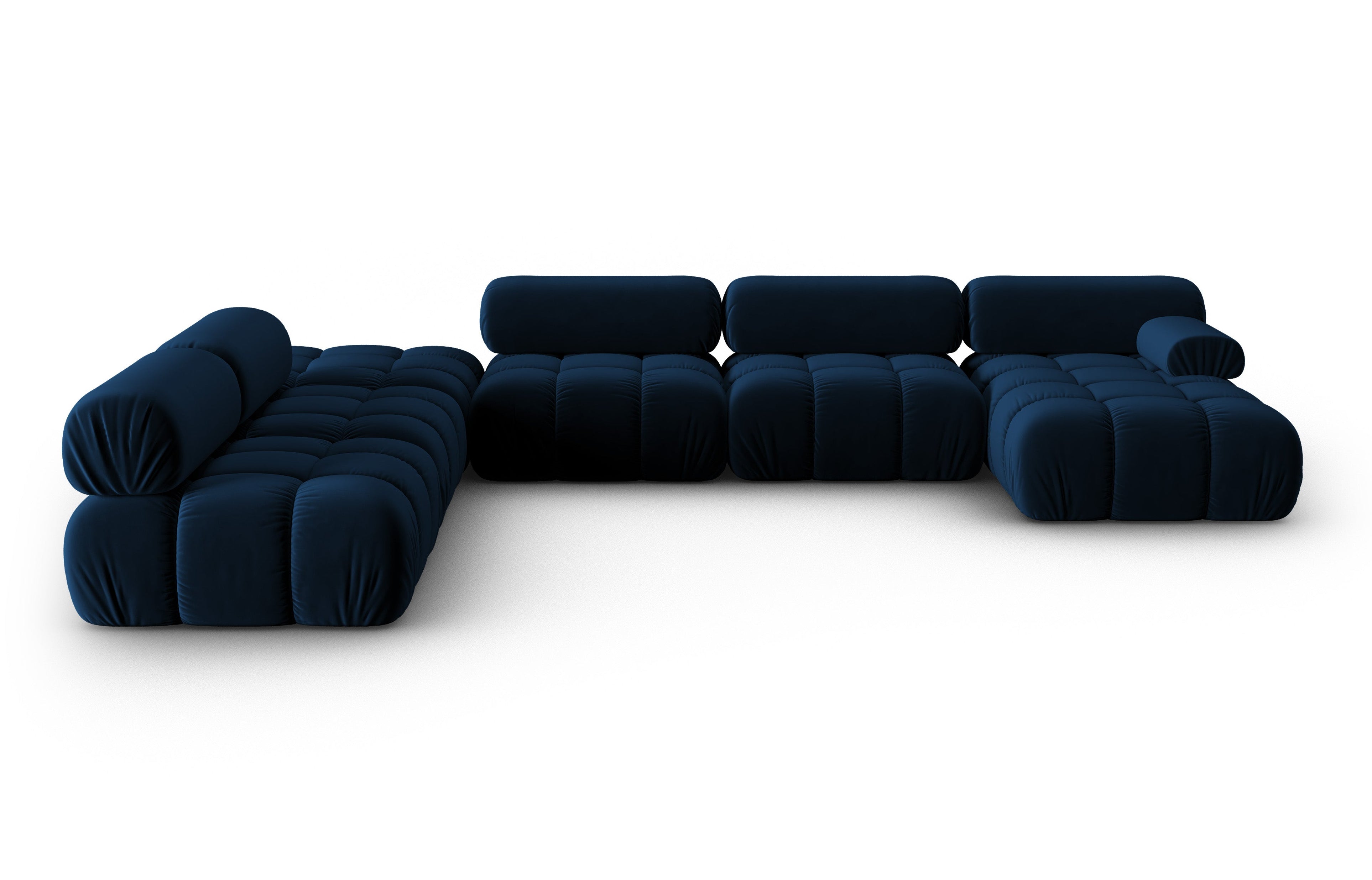 Panoramic Velvet Left-Arm Sofa CORTINA Royal Blue