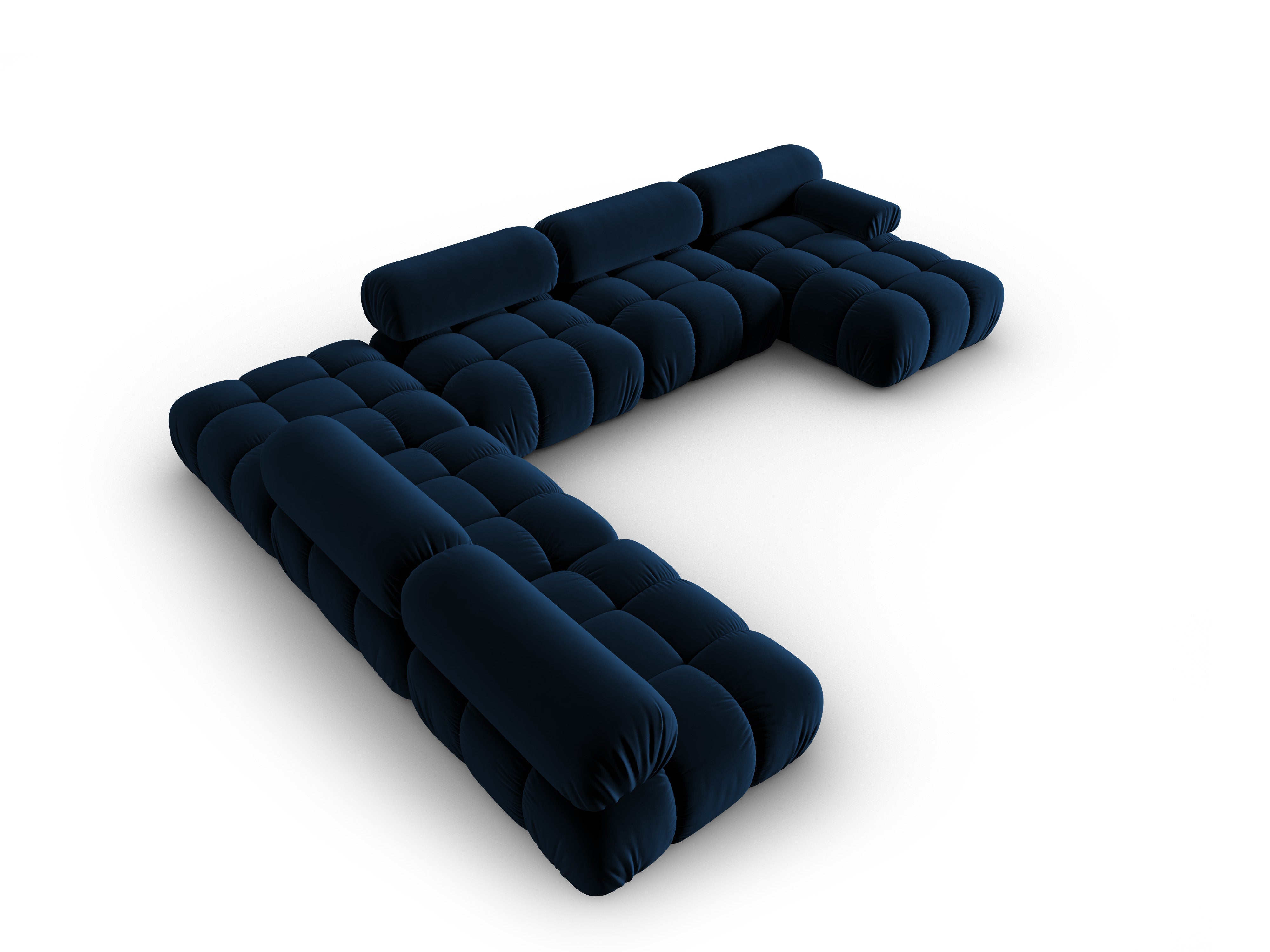 Panoramic Velvet Left-Arm Sofa CORTINA Royal Blue