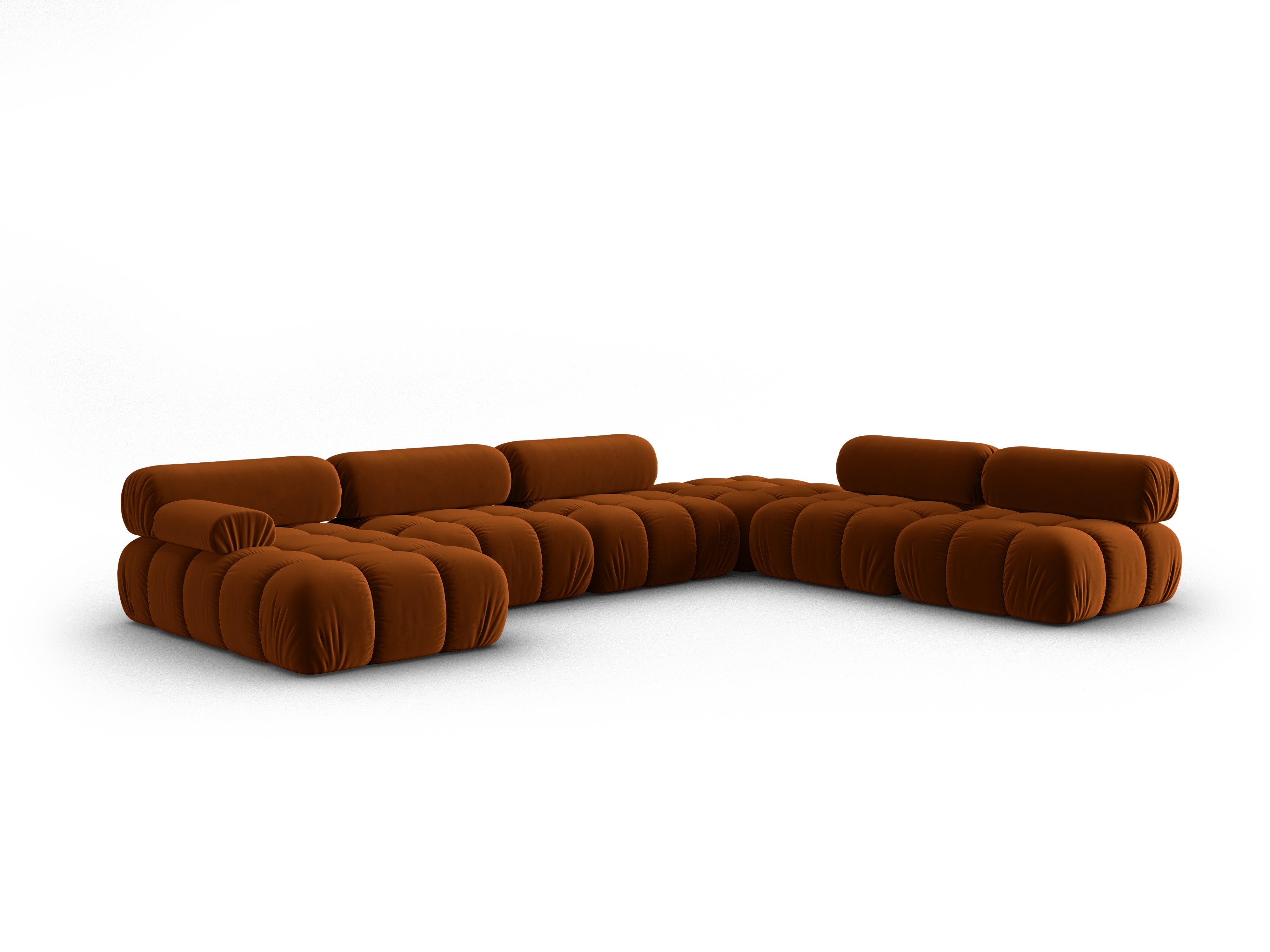 CORTINA Brick Right-Hand Velvet Panoramic Corner Sofa