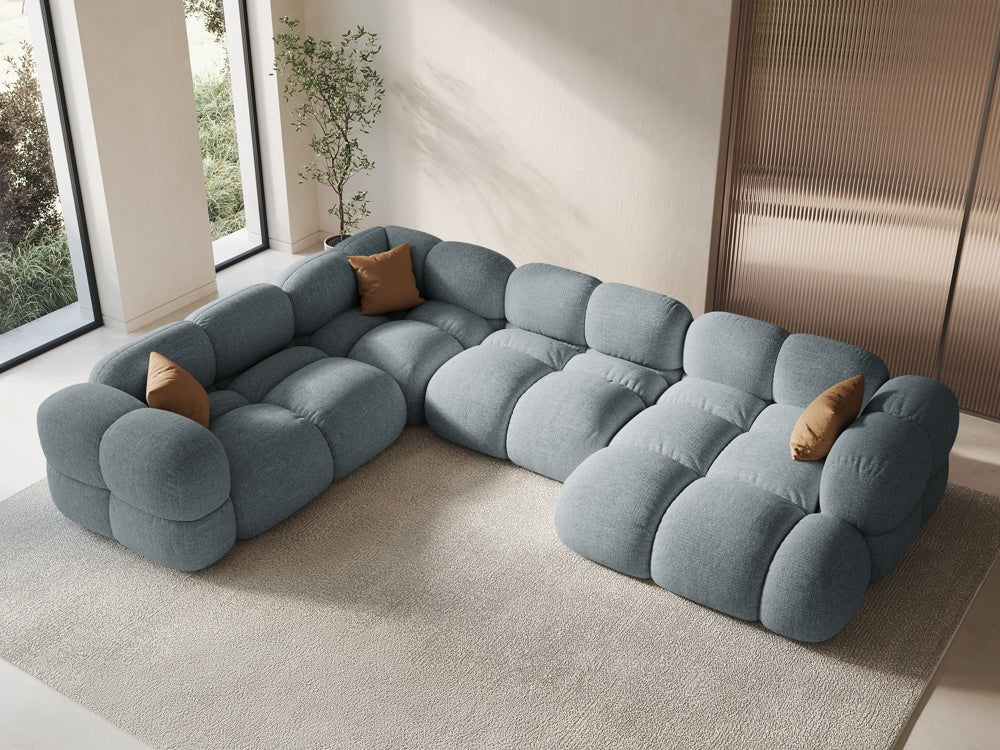 U-förmiger linker Ecksofa LORETTO pastellblau