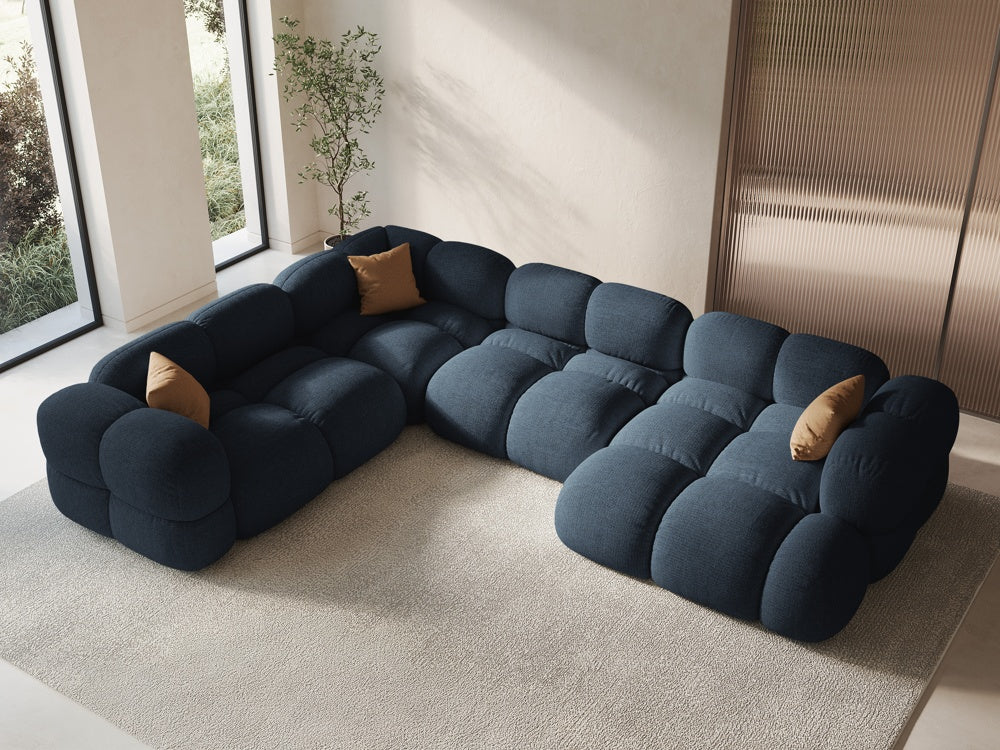 U-förmiger linker Ecksofa LORETTO blau