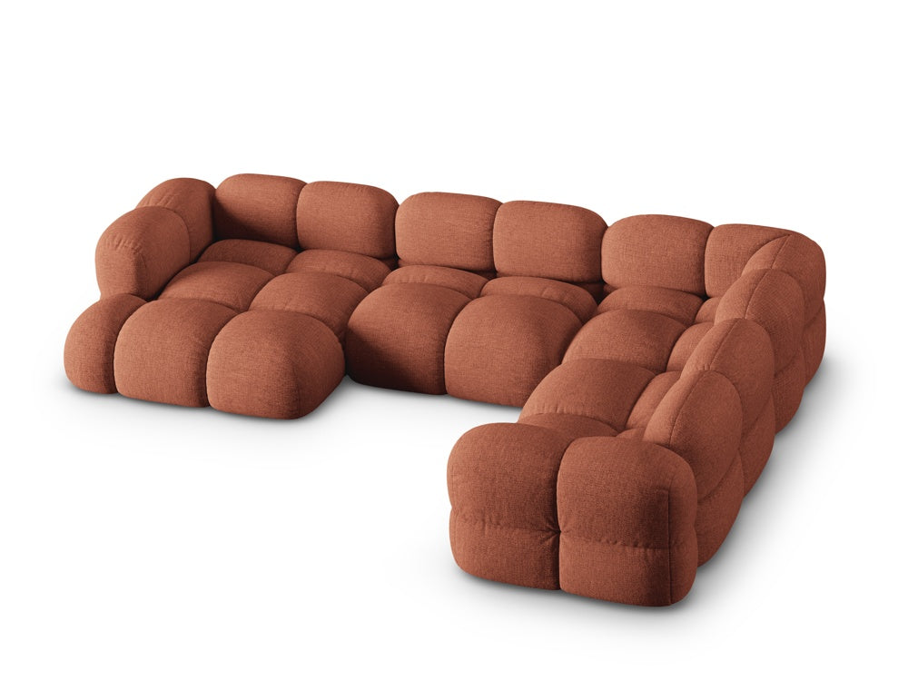Right-facing U-shaped sofa LORETTO coral