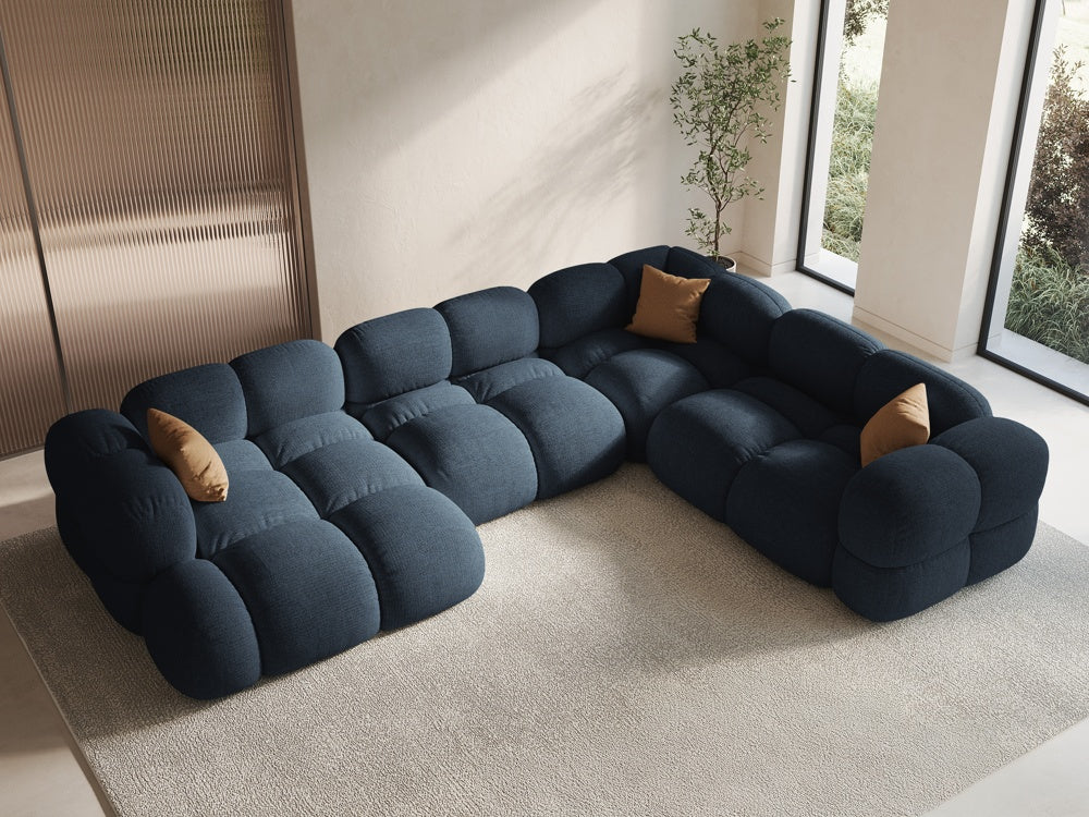 U-förmiger Ecksofa rechts LORETTO blau