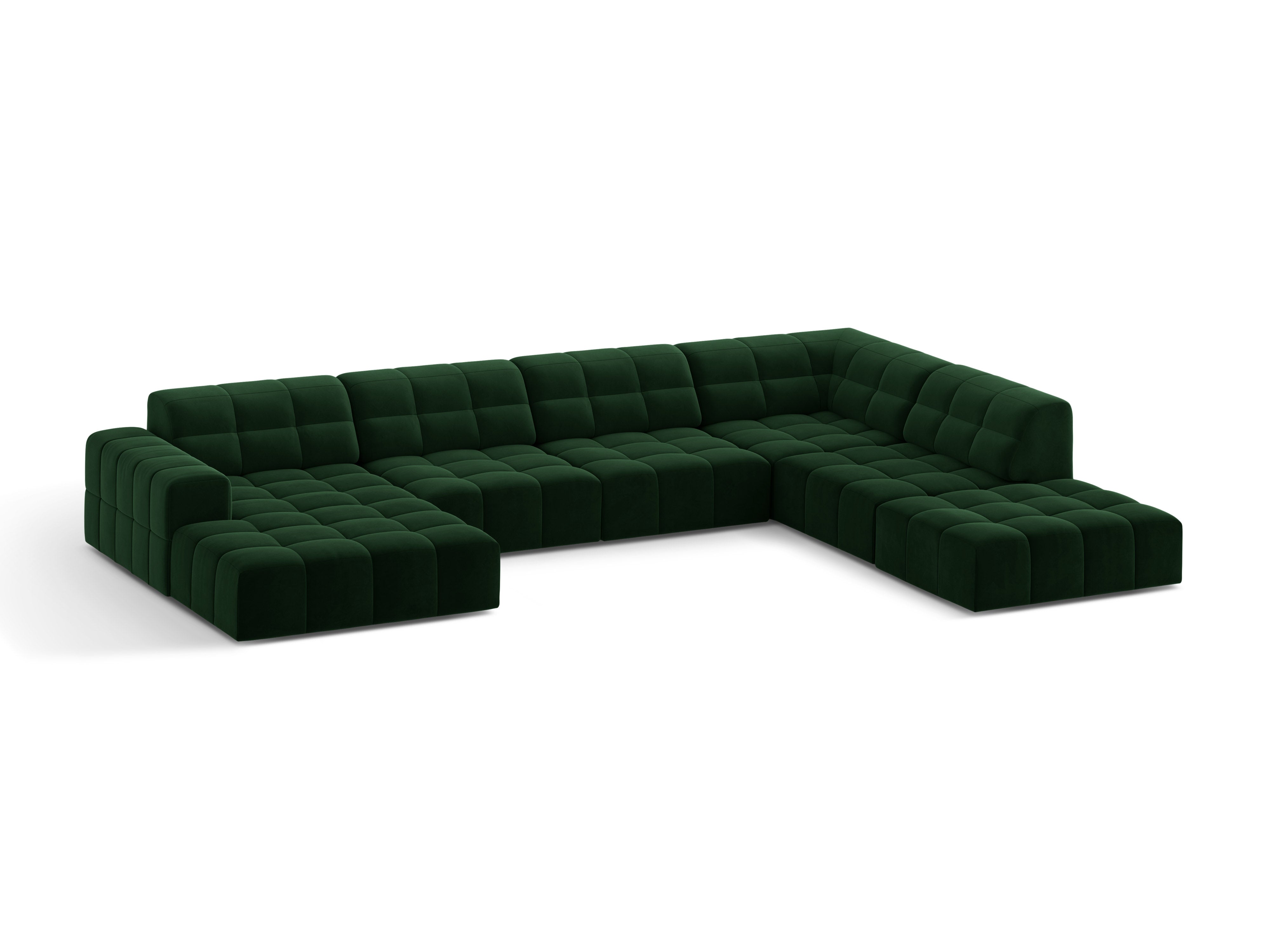 A corner in shape in velvet right -sided chicago bottle green