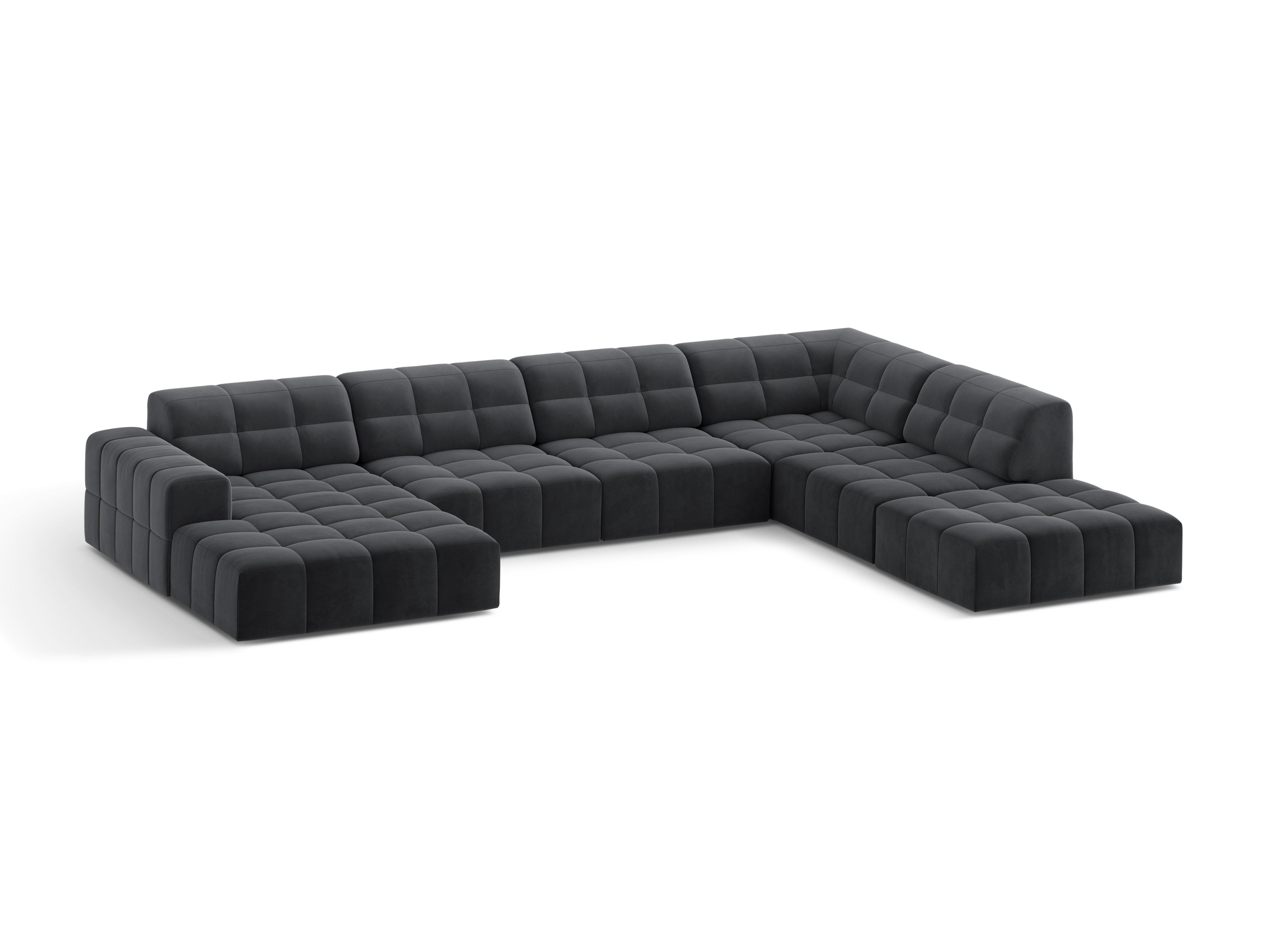 A corner in shape at velvet right -sided chicago dark gray