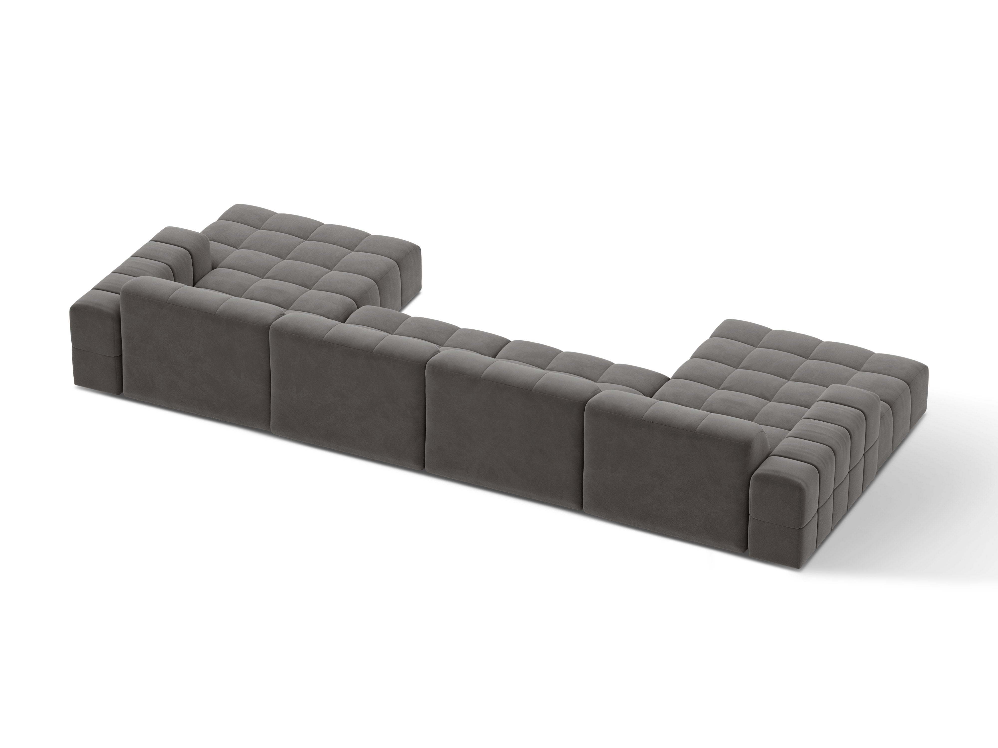 Velvet panoramic sofa 6-seater chicago gray