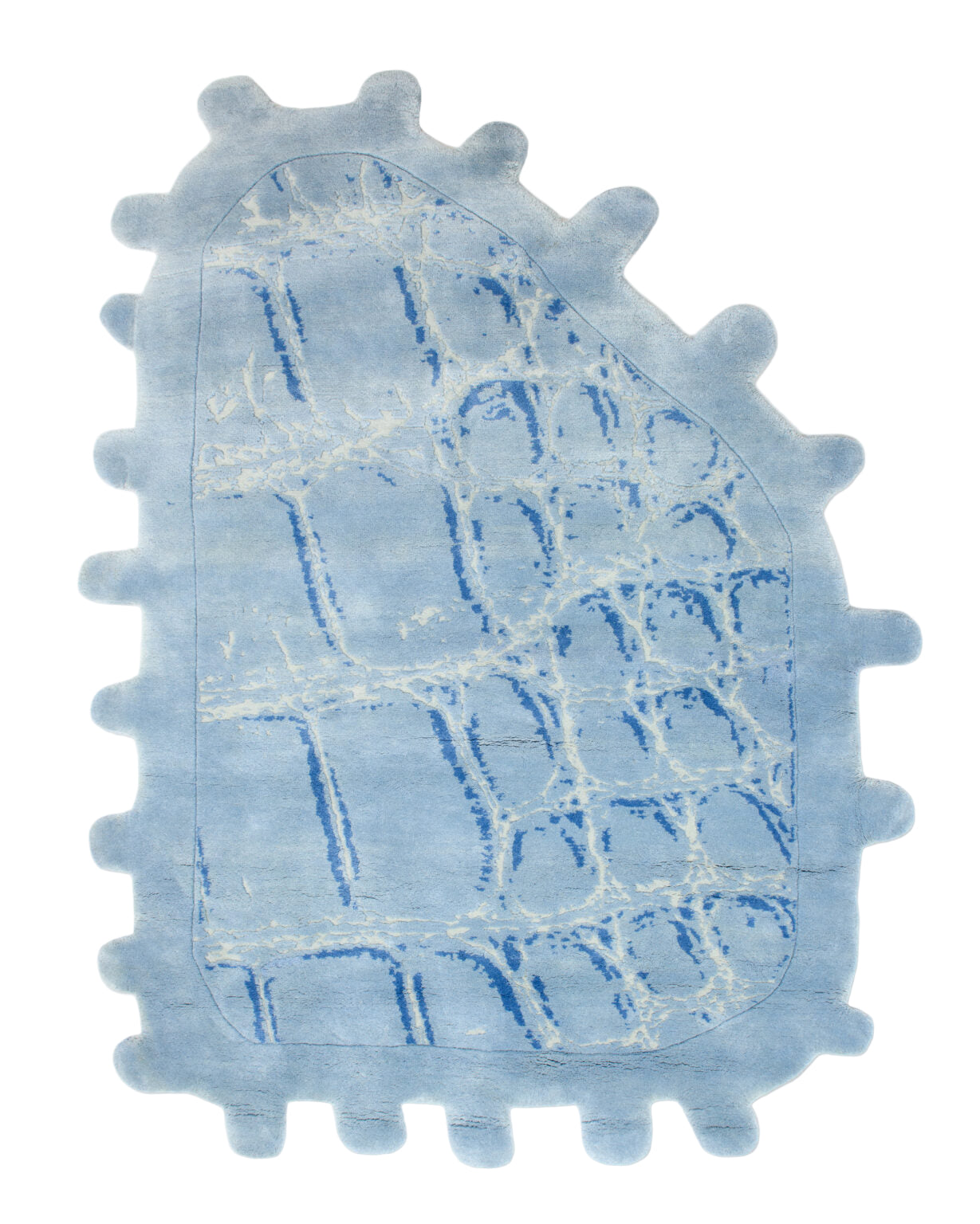 Dywan dekoracyjny asymetryczny CROCODIL niebieski