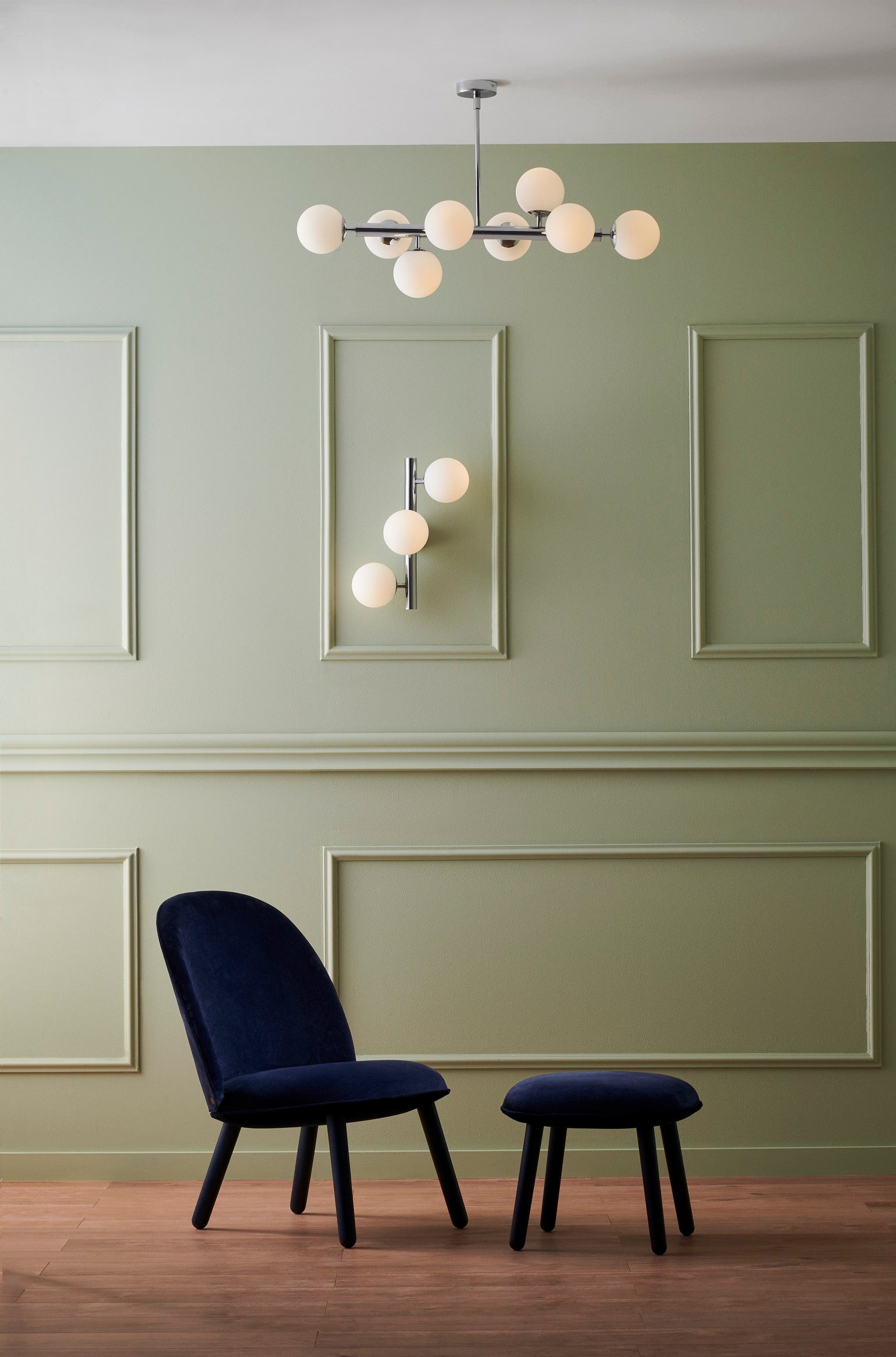 CUMULUS 3 Chrome Ceiling Lamp