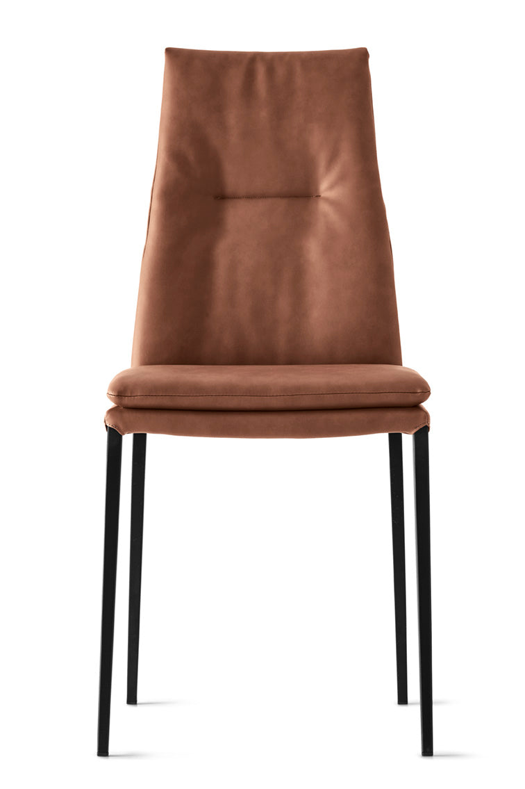 CARMEN upholstered chair with a black base
