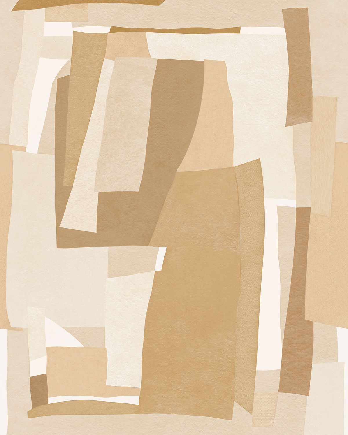 Textile mural with abstract motif VERNISSAGE - SABLE CAMEL beige