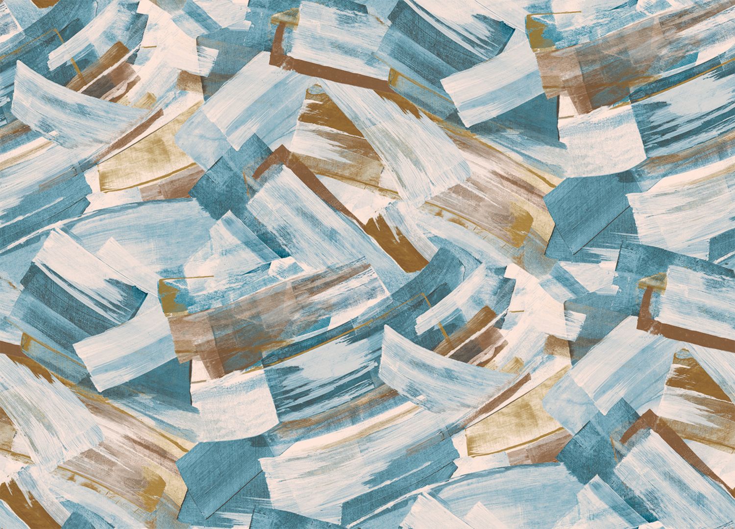 Non-woven wallpaper with abstract pattern IMPULSION - TOPAZE DORÉ blue with bronze