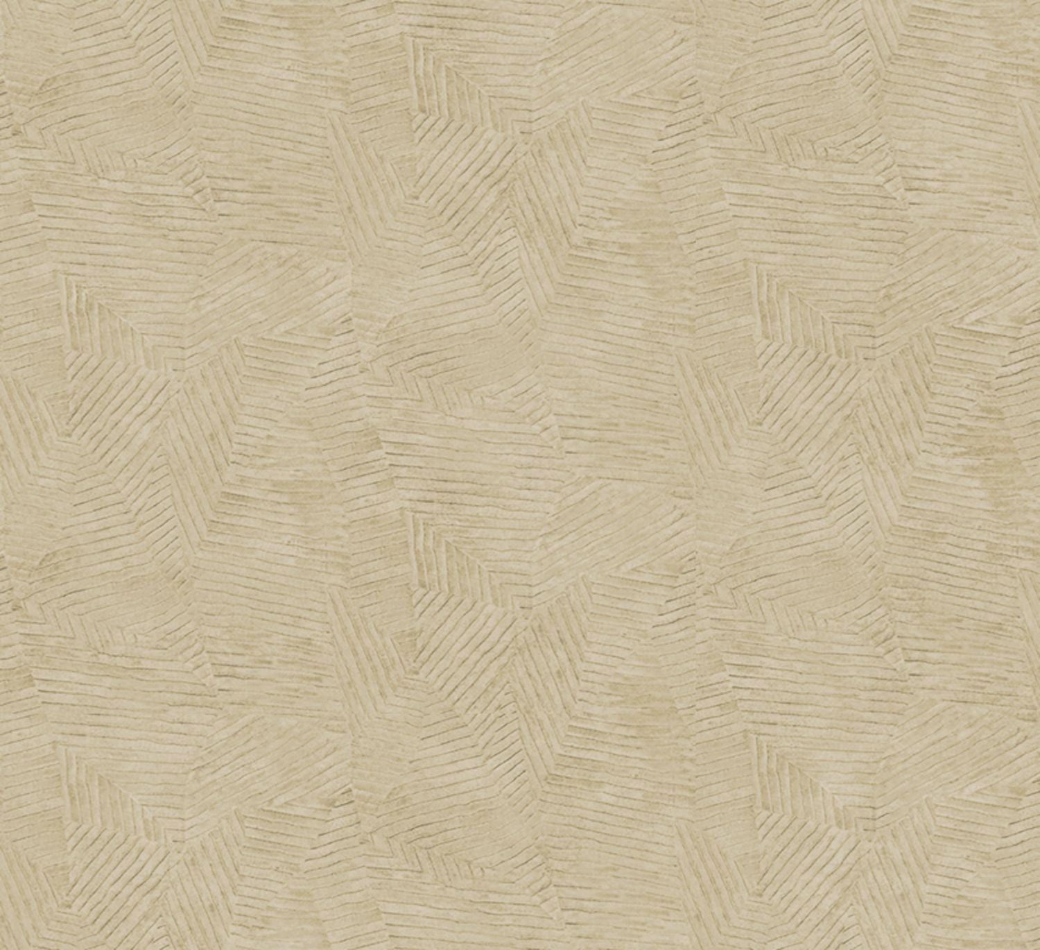 Metallic wallpaper with a geometric leaf pattern LORE - DORÉ gold