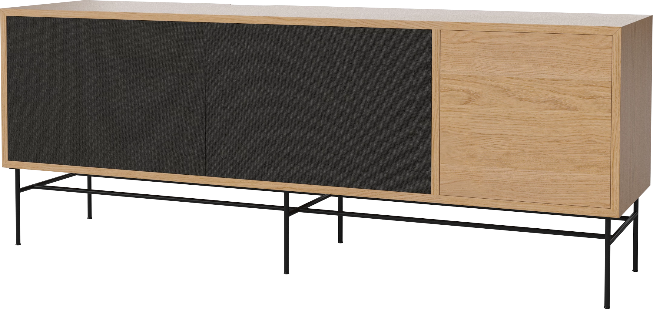 RTV cabinet case oak veneer with a black base