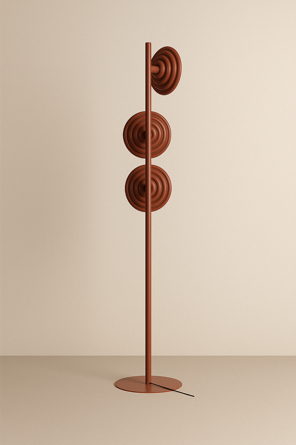 Floor lamp with regulated shades of brick wave