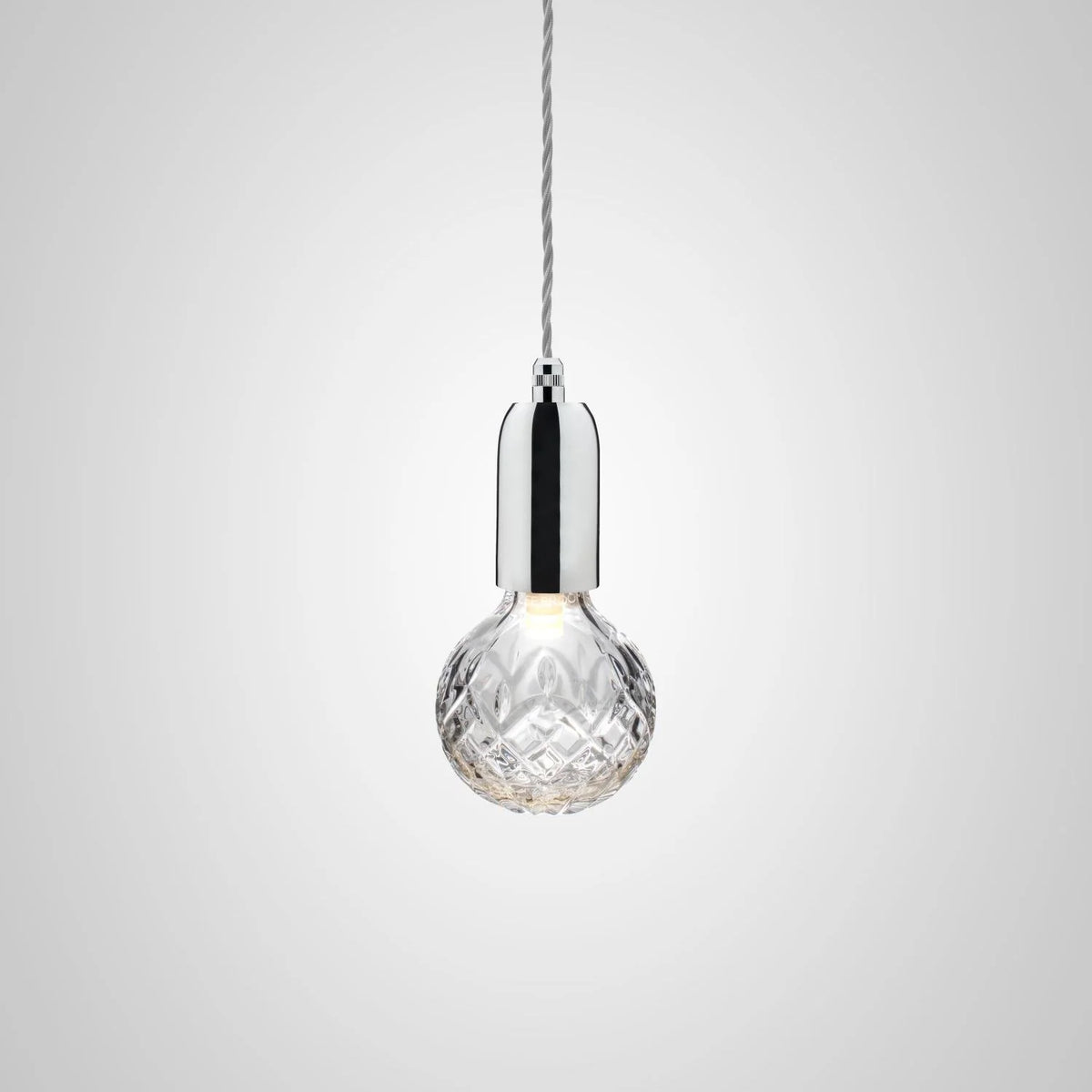 CRYSTAL BULB pendant lamp with crystal glass and chrome finish