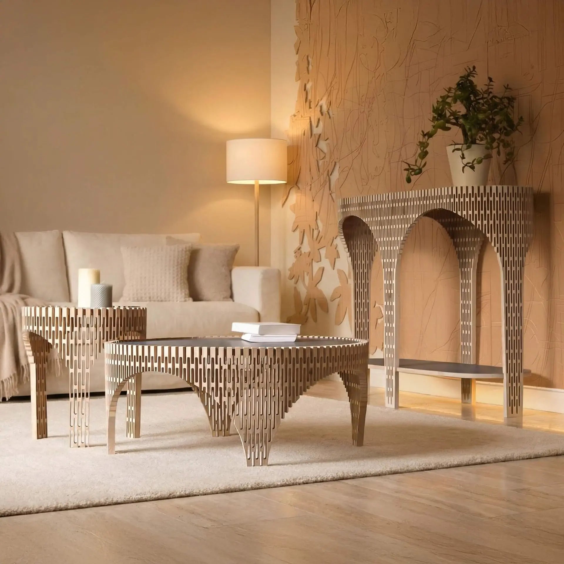PETIT COLISÉE Side Table in Light Oak Wood