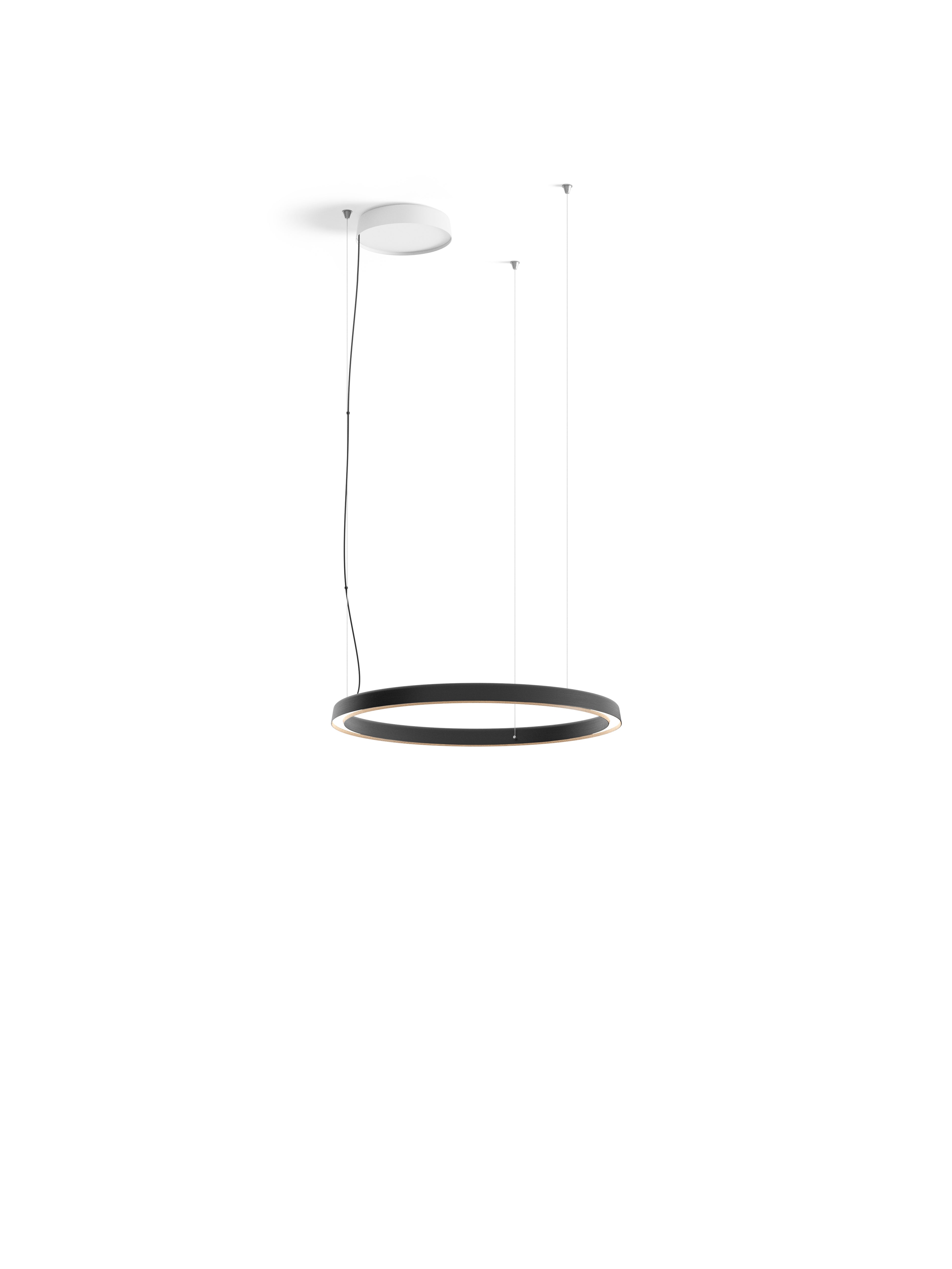 Circle black hanging lamp