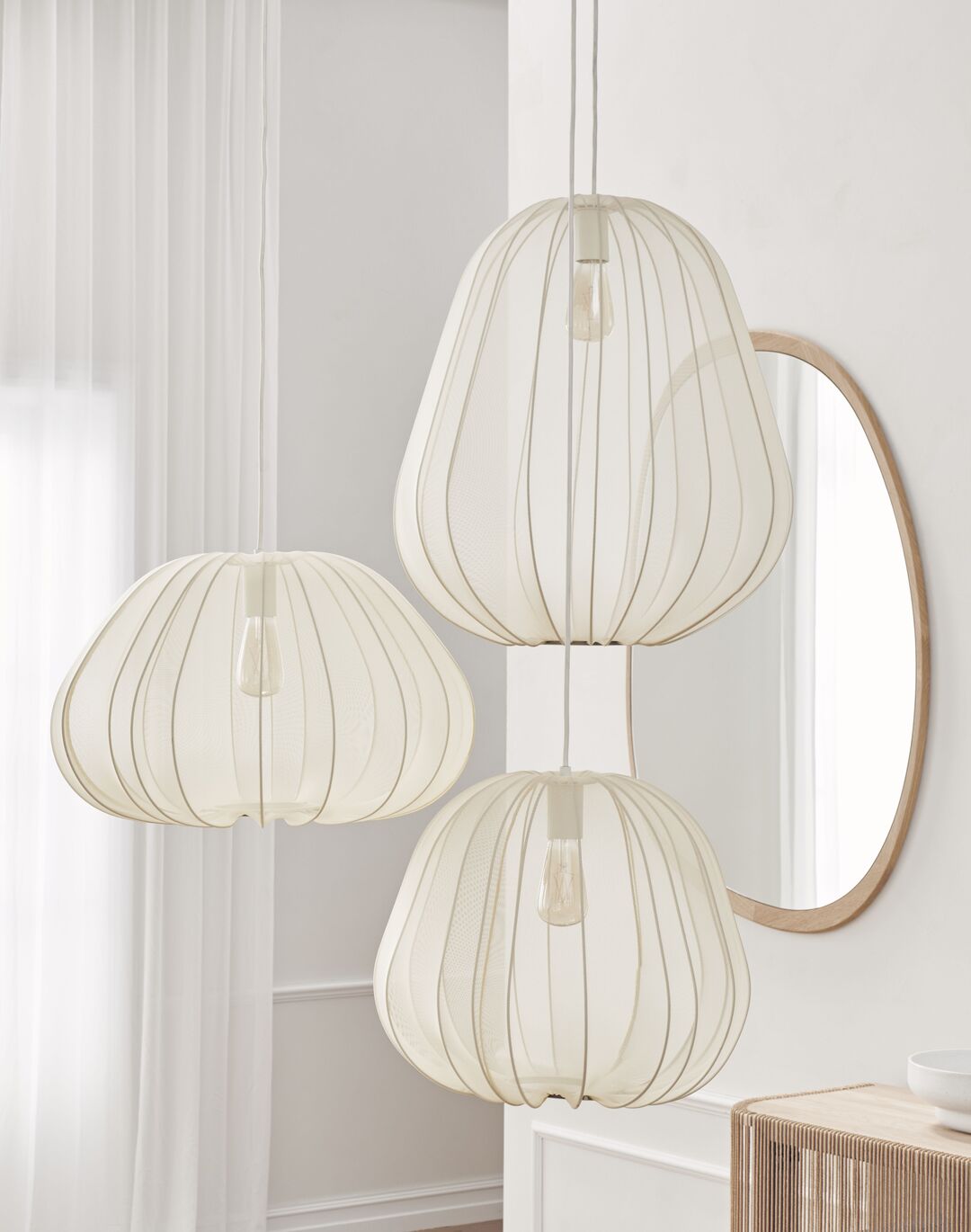 Gray ballon hanging lamp