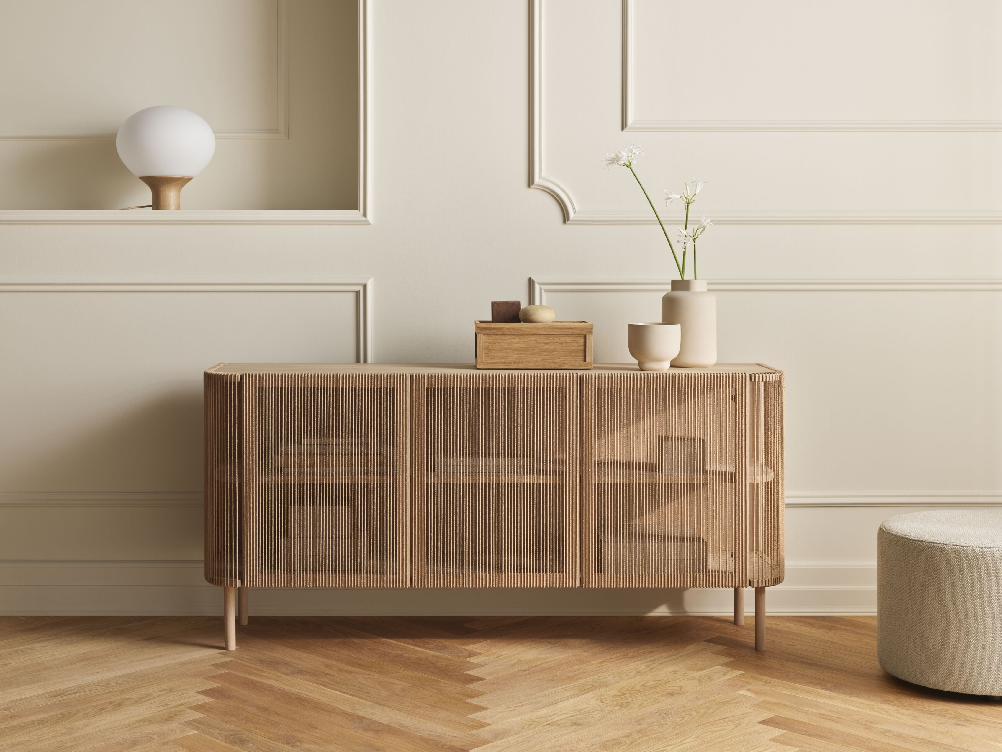 Cord sideboard bleached oak wood