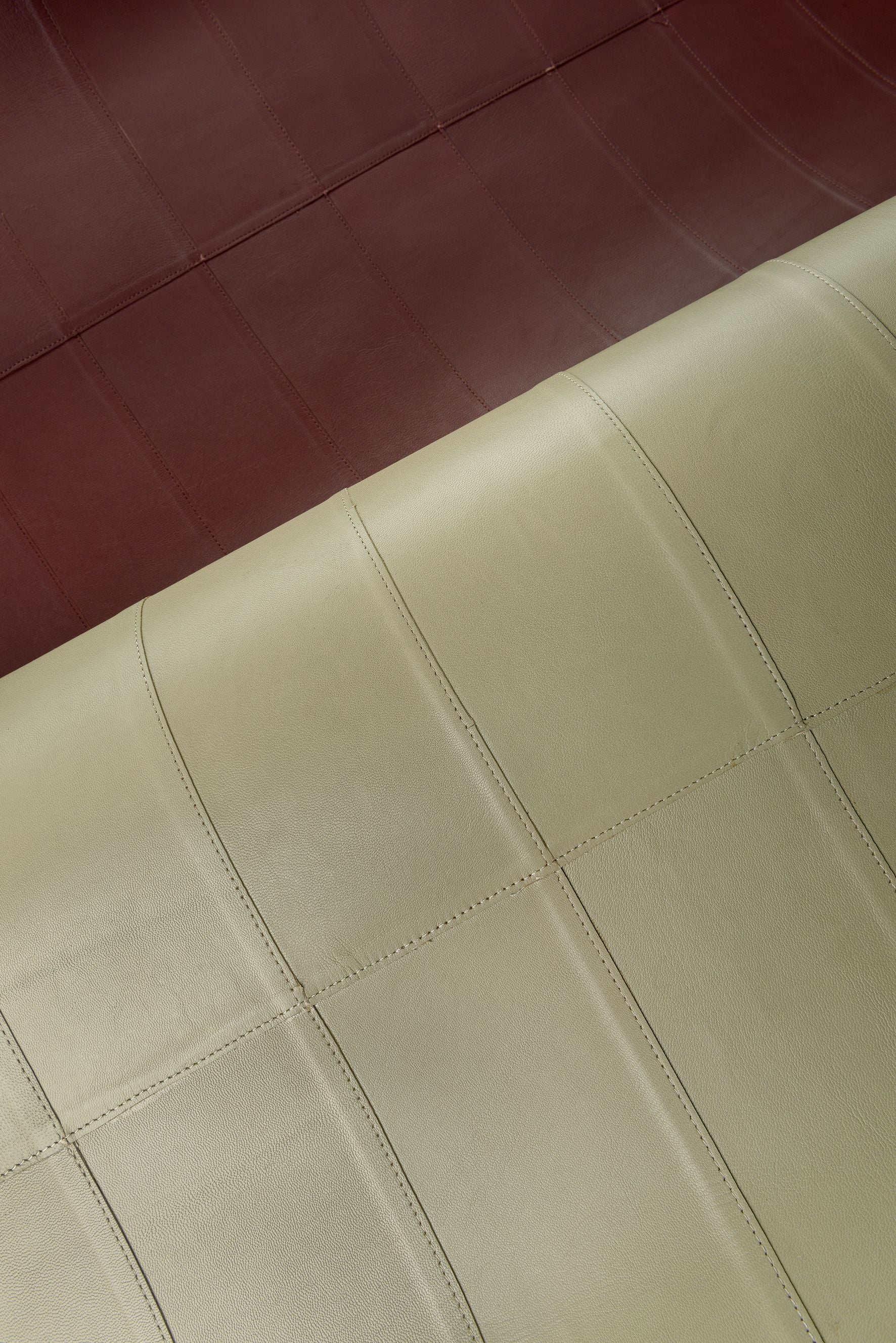 Natural leather wallpaper with geometric pattern PALADIN amber