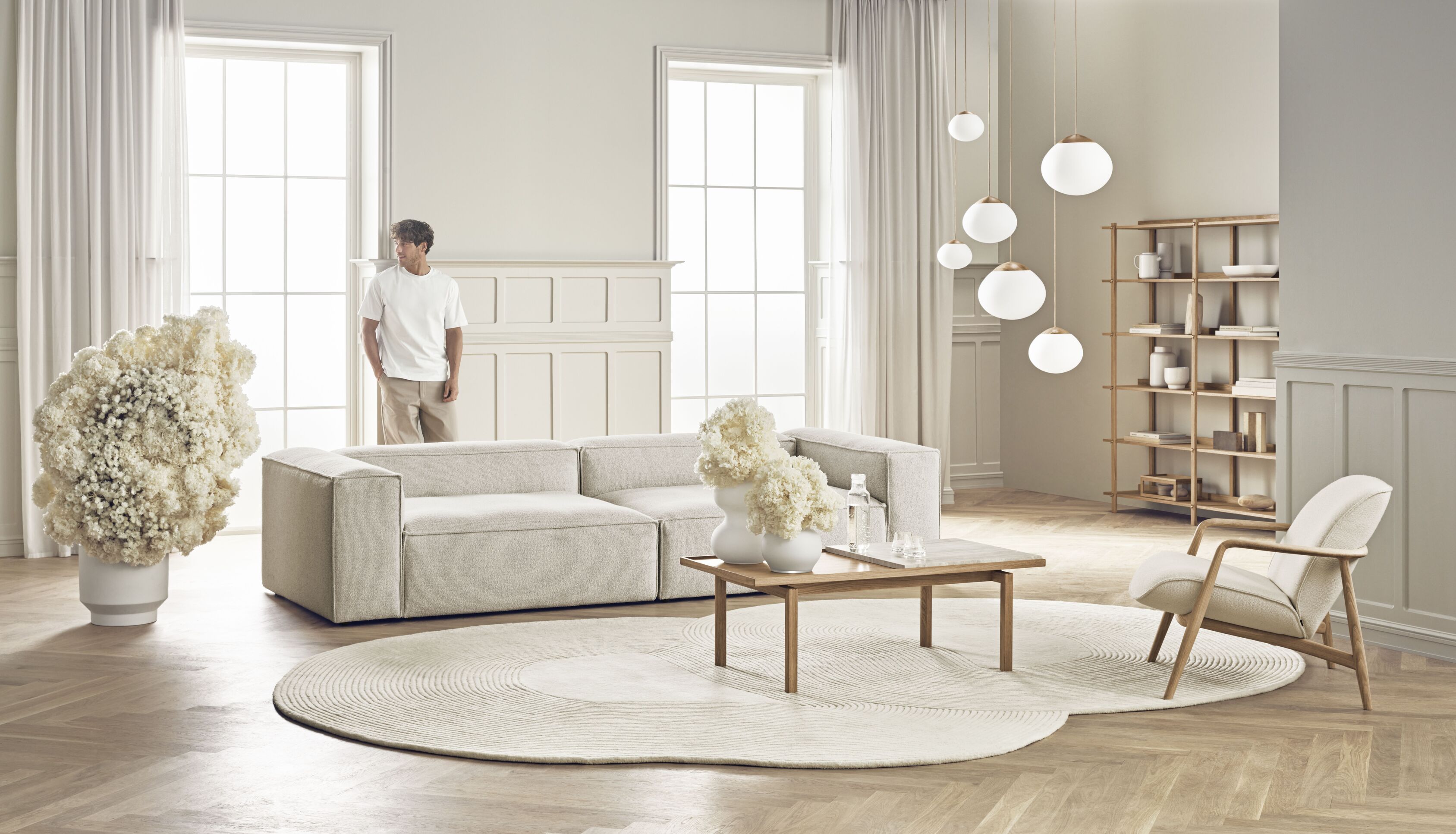 Zen Shaped Cream Carpet cream