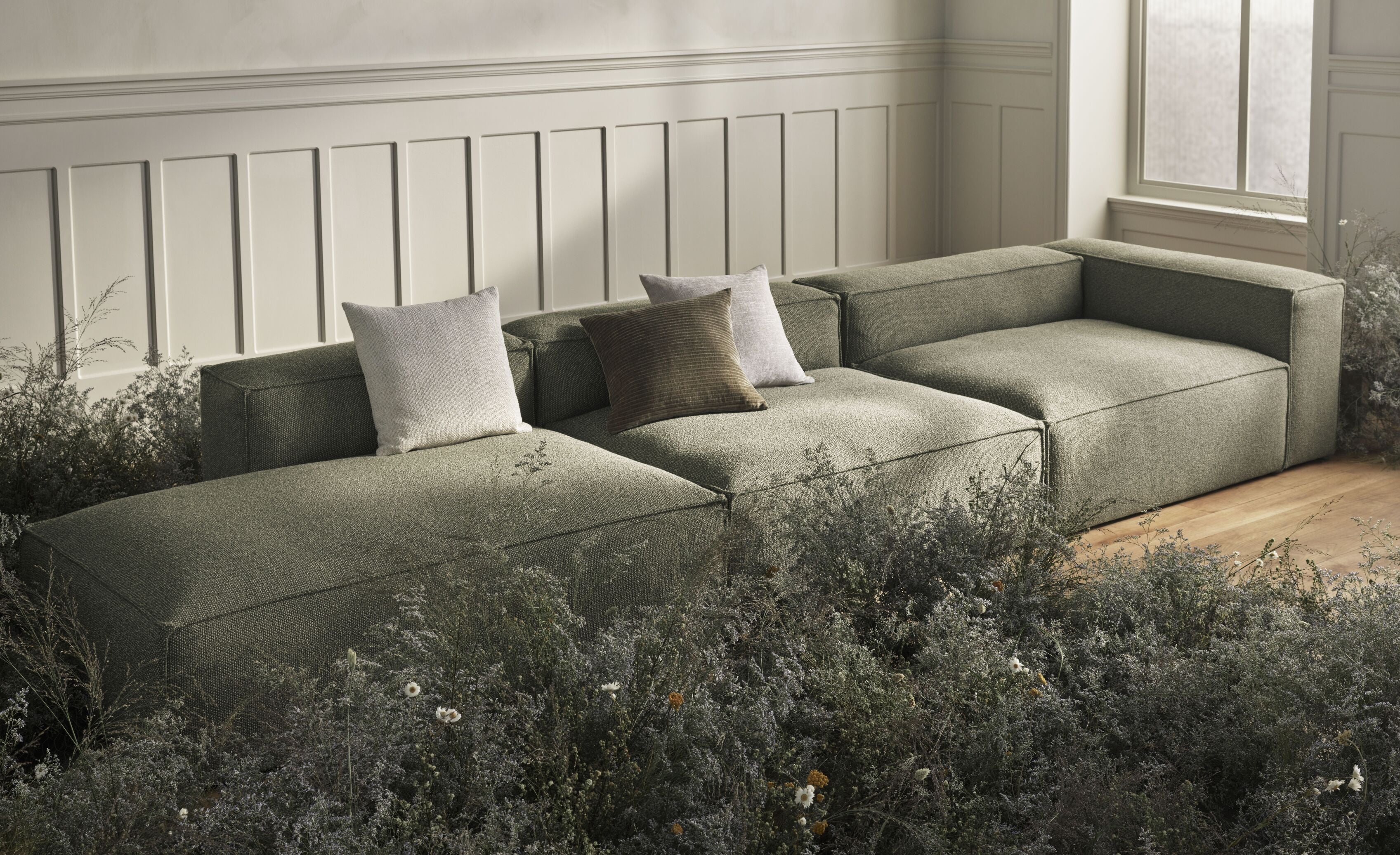 Modular sofa Cosima - Right -handed upholstered chaiselong