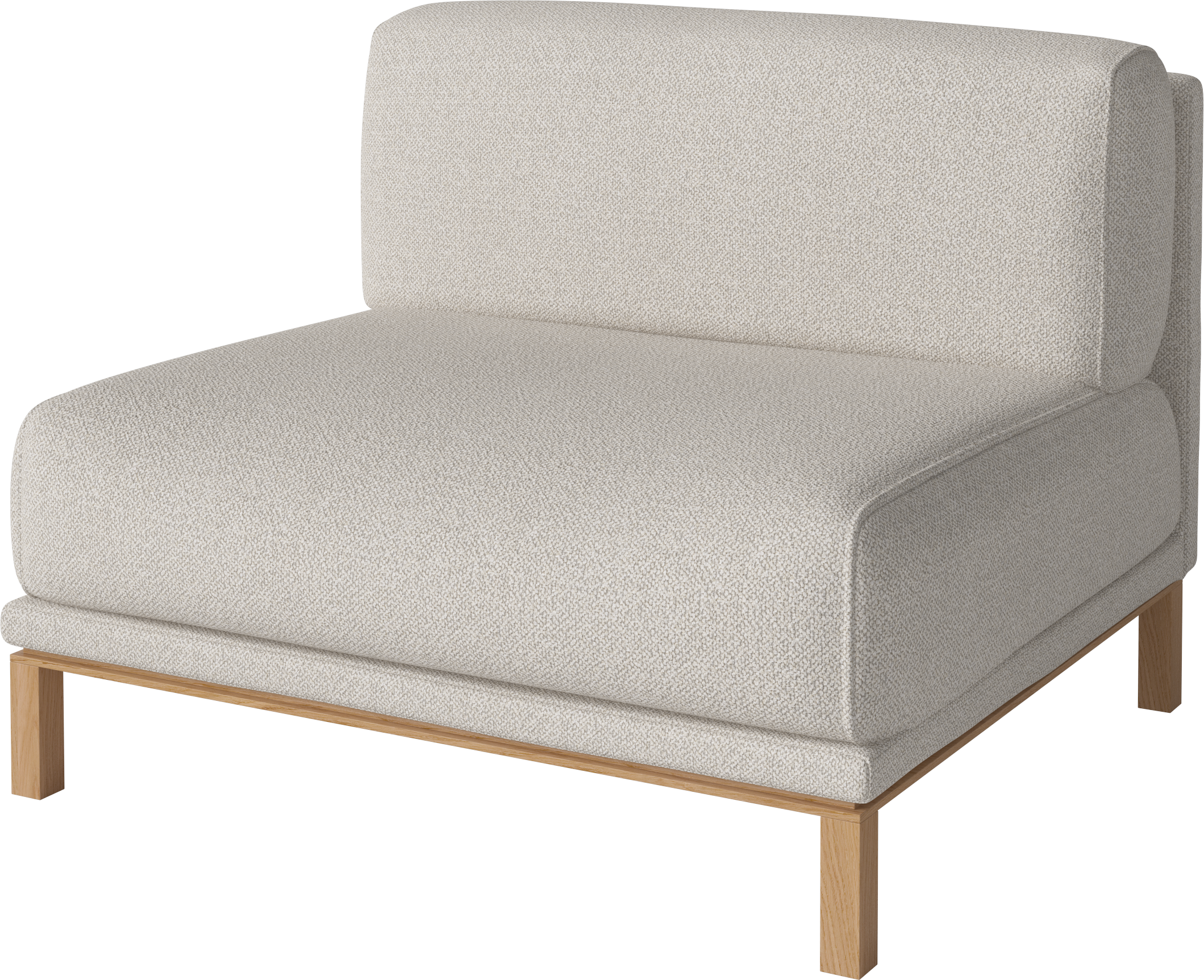 Modular sofa COSY - central module with an oak base