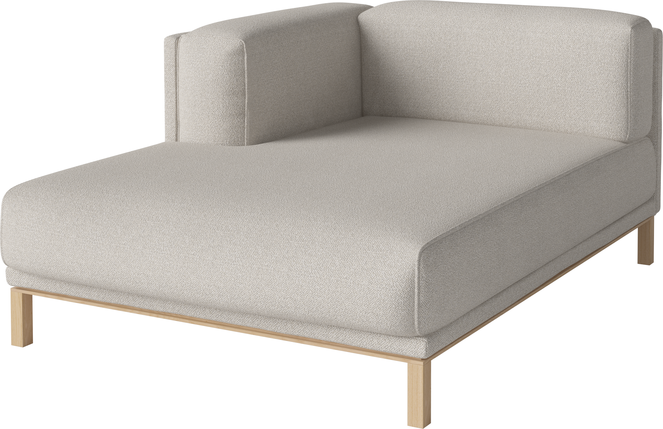 Modular sofa COSY - Left -handed chaise with a whitened base