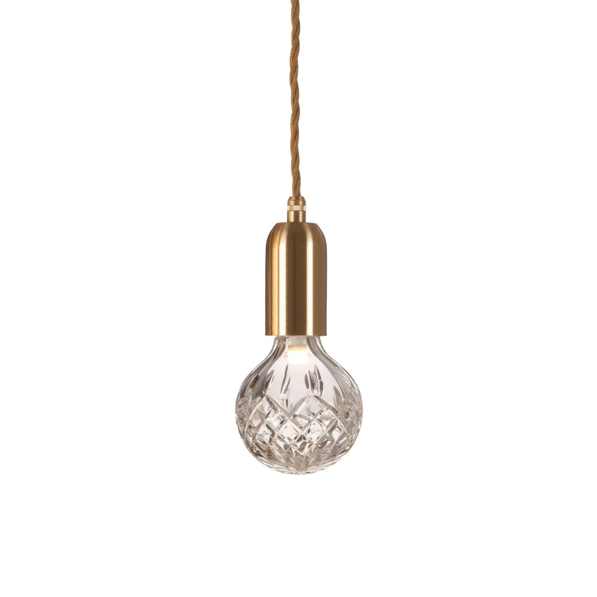 CRYSTAL BULB pendant lamp with crystal glass and brass finish